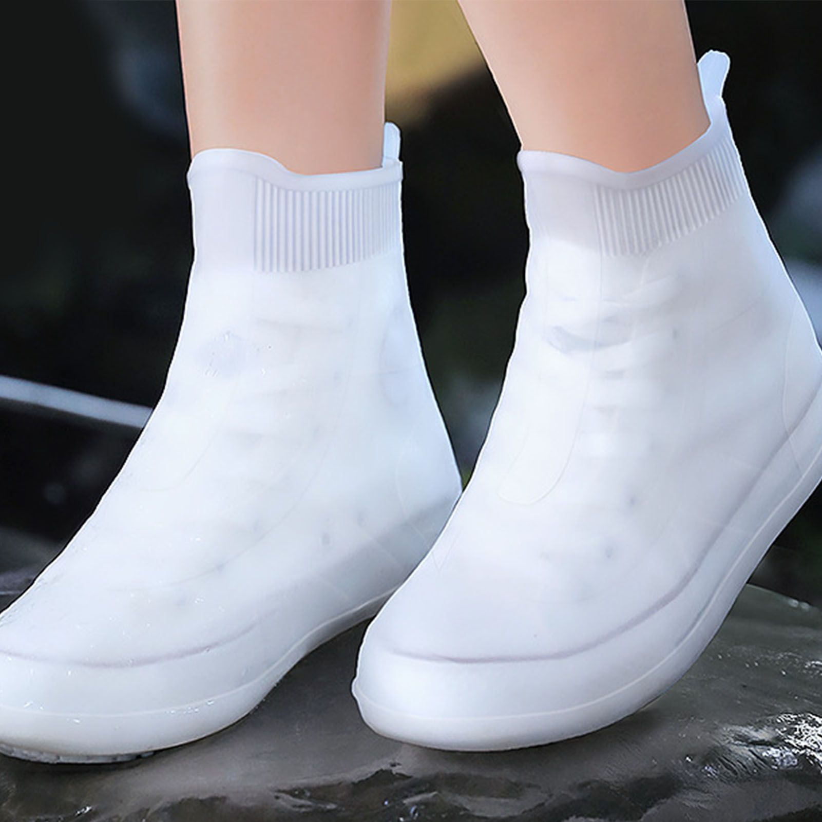 Rain Shoe Covers Waterproof Dustproof Reusable Overshoes Thickened Silicone view 11
