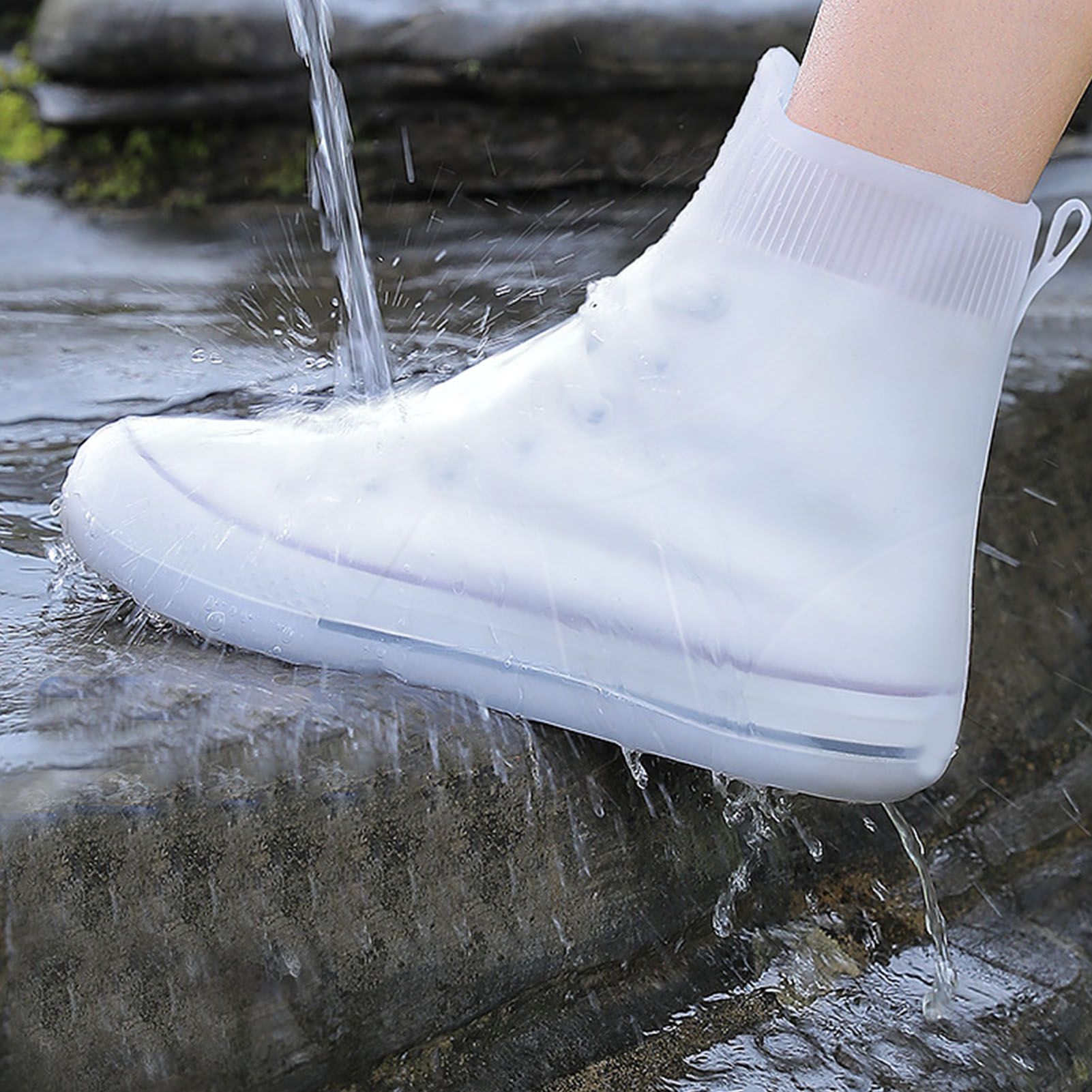 Rain Shoe Covers Waterproof Dustproof Reusable Overshoes Thickened Silicone view 13
