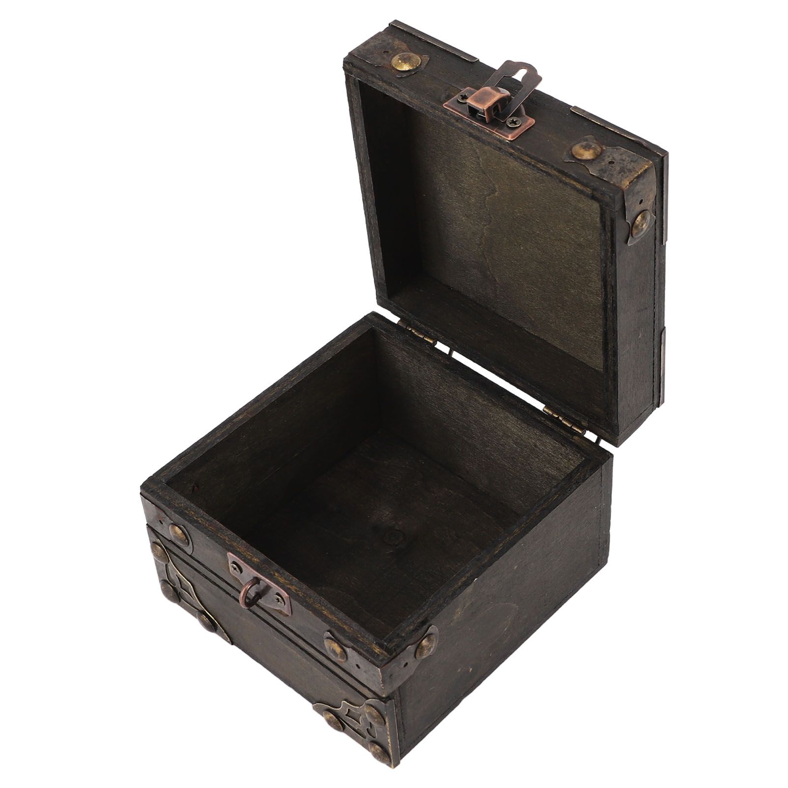 Large Jewelry Box Large Capacity Antique Durable Wood Dark Grey Vintage view 7