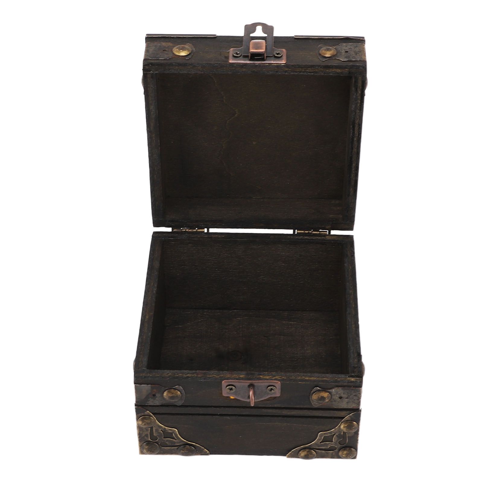 Large Jewelry Box Large Capacity Antique Durable Wood Dark Grey Vintage view 8