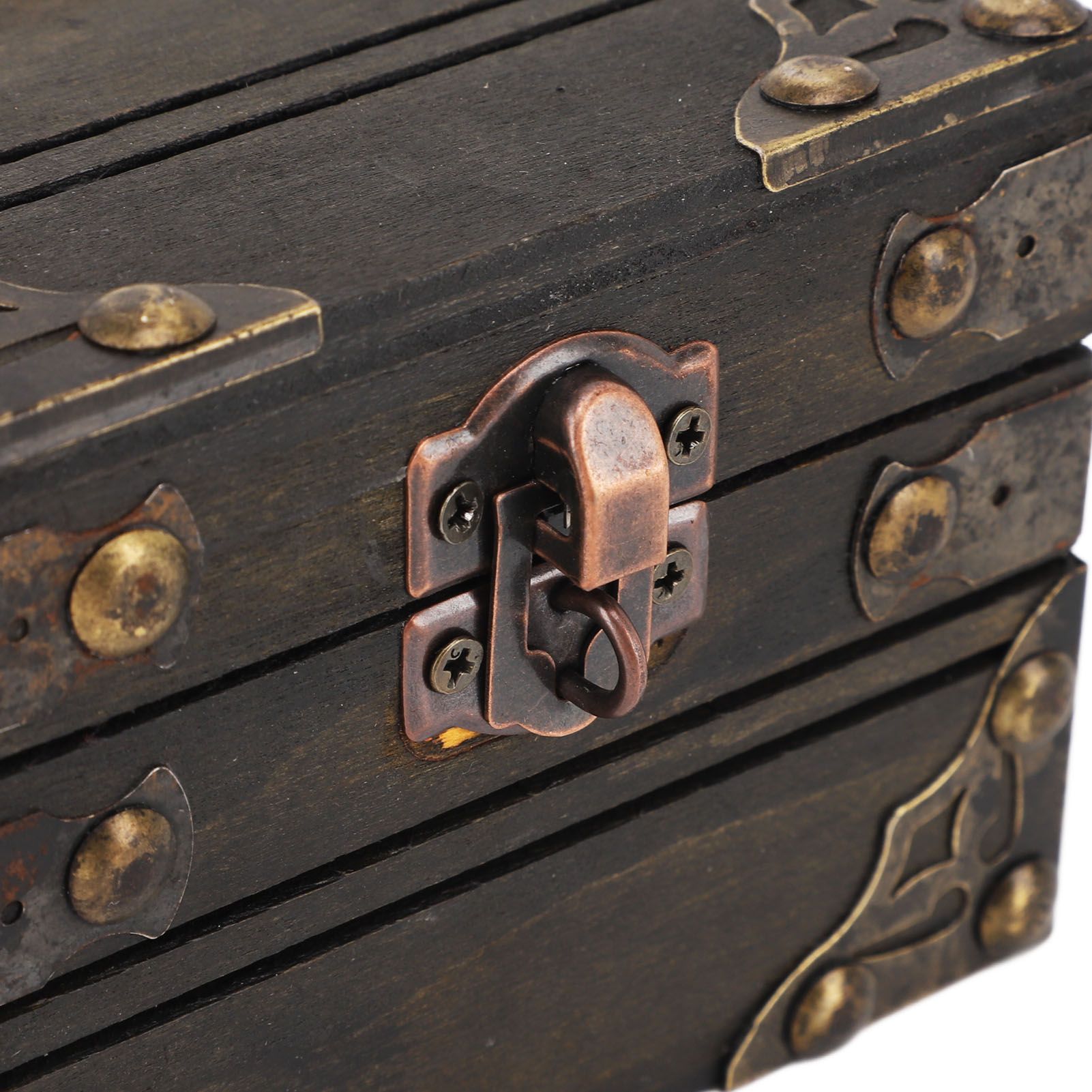 Large Jewelry Box Large Capacity Antique Durable Wood Dark Grey Vintage view 14