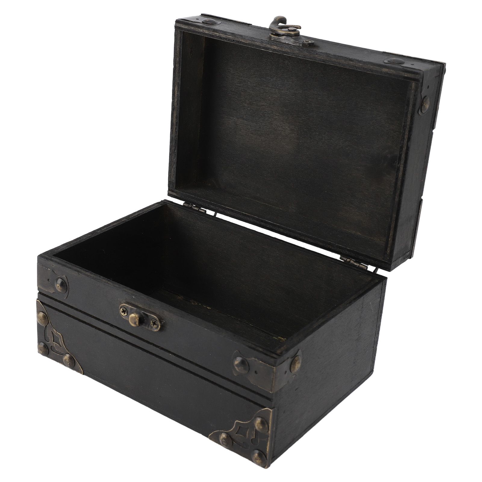 Retro Wooden Jewelry Box Treasure Storage Box Organizer Container Case Chest view 5