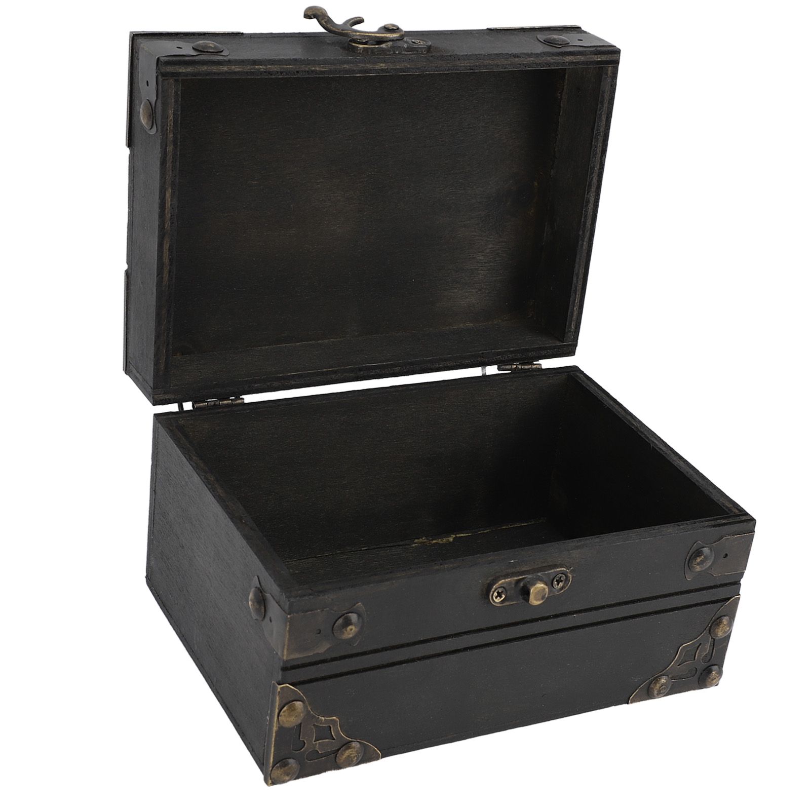 Retro Wooden Jewelry Box Treasure Storage Box Organizer Container Case Chest view 6