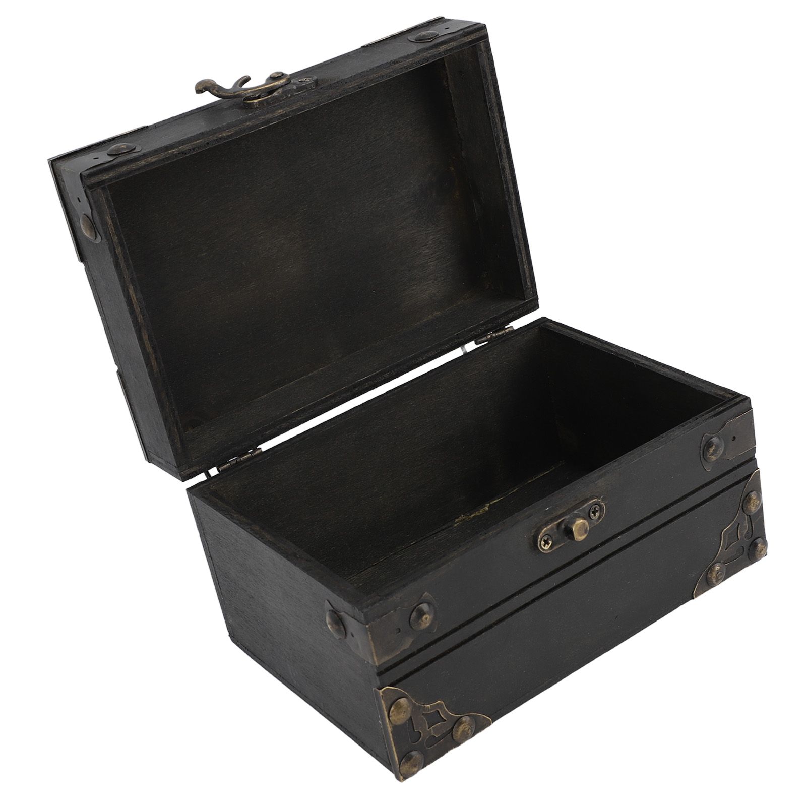 Retro Wooden Jewelry Box Treasure Storage Box Organizer Container Case Chest view 7