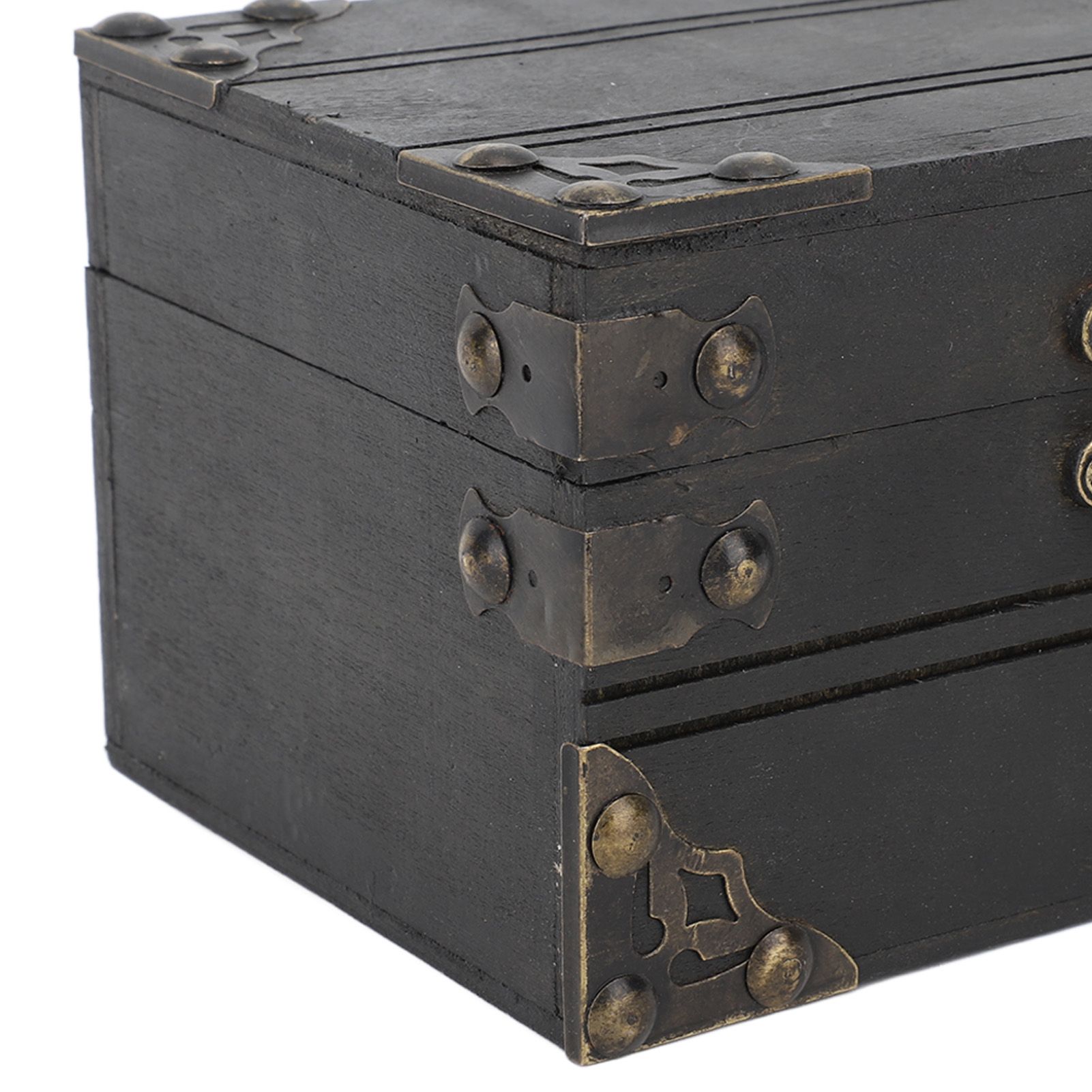 Retro Wooden Jewelry Box Treasure Storage Box Organizer Container Case Chest view 14