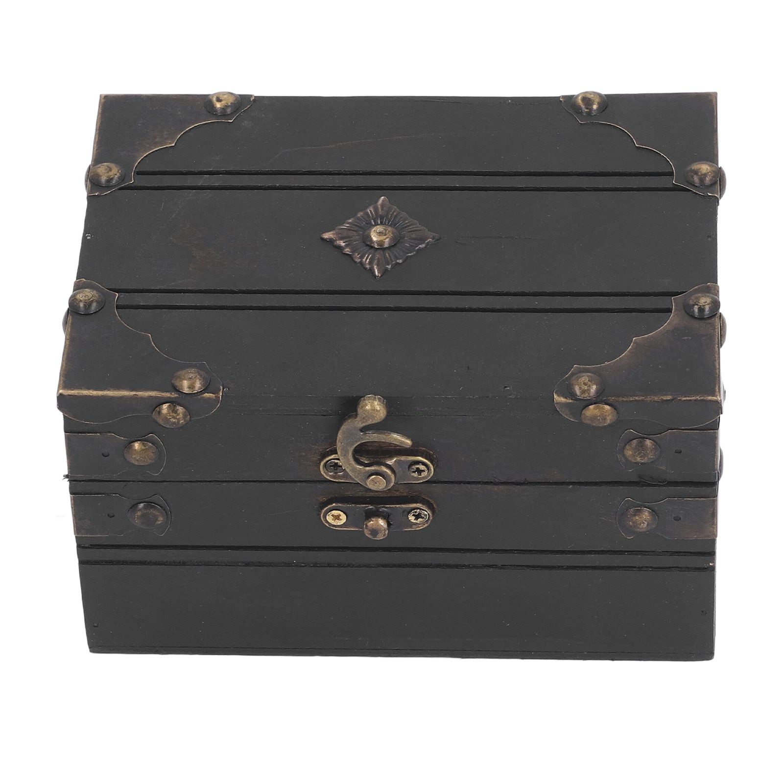 Retro Vintage Wooden Jewelry Box Treasure Storage Box Organizer Container Case view 4