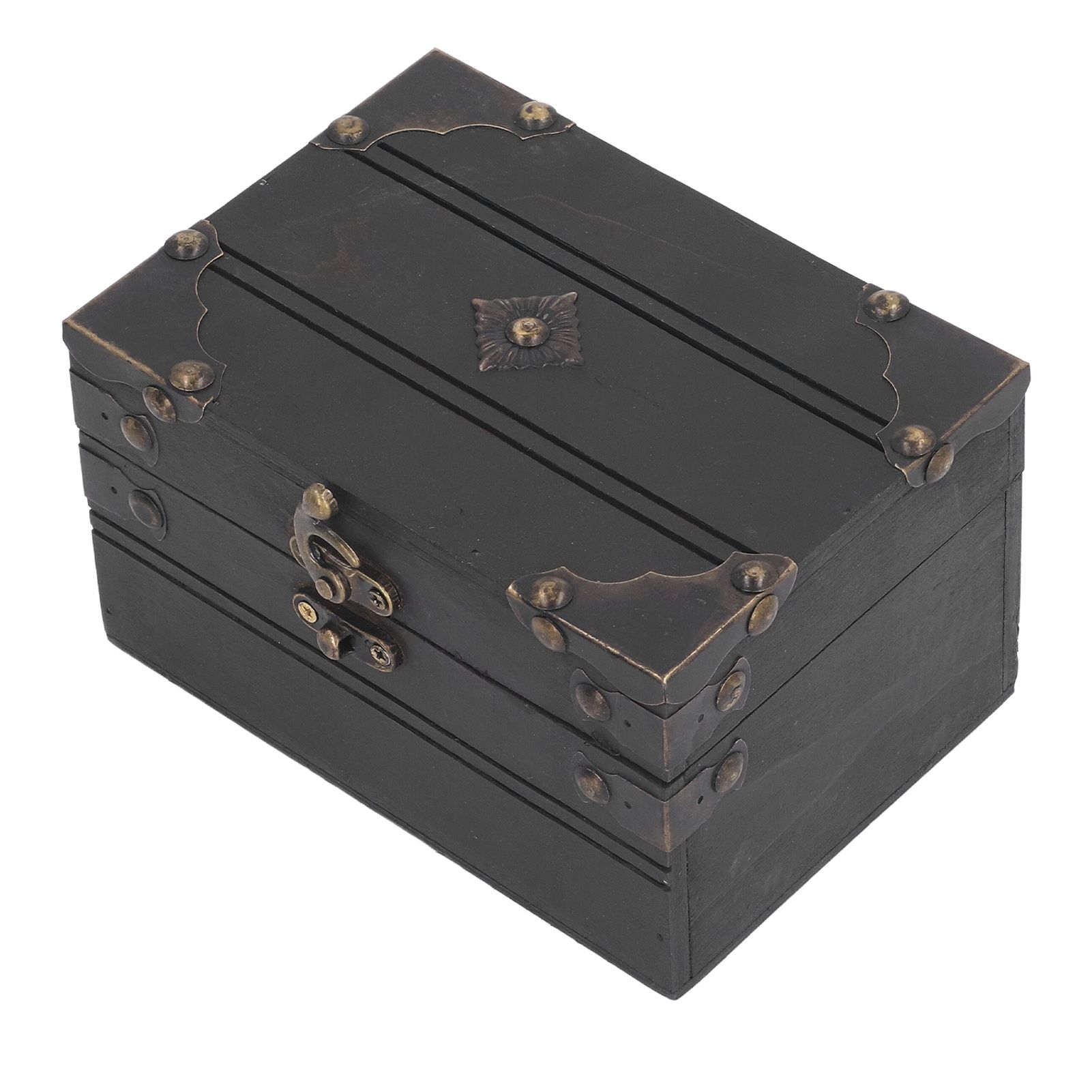 Retro Vintage Wooden Jewelry Box Treasure Storage Box Organizer Container Case view 5