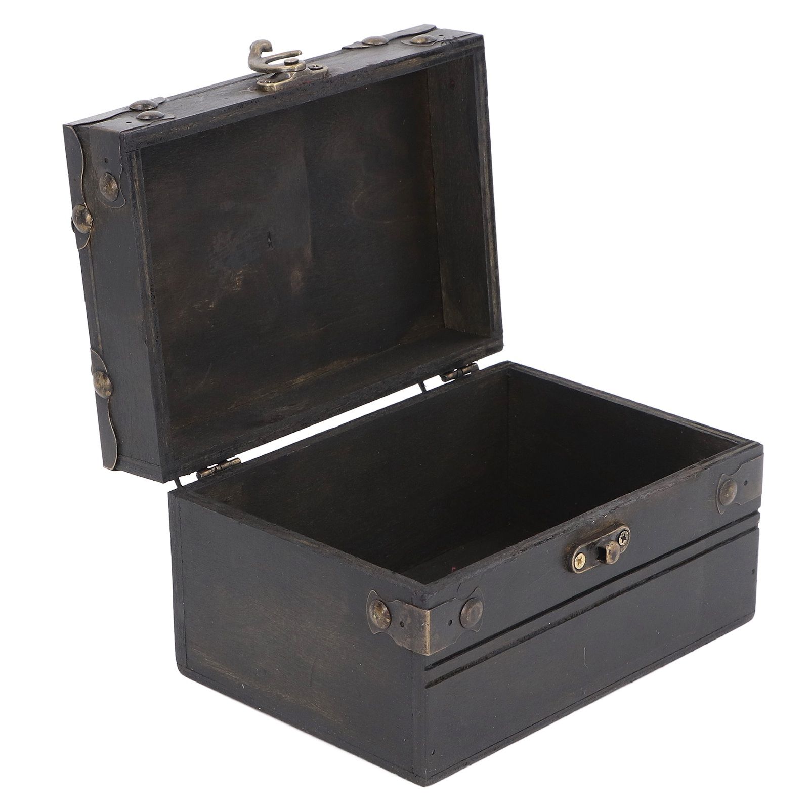Retro Vintage Wooden Jewelry Box Treasure Storage Box Organizer Container Case view 7