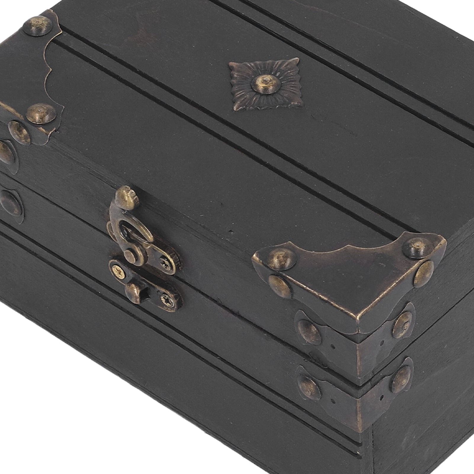 Retro Vintage Wooden Jewelry Box Treasure Storage Box Organizer Container Case view 15