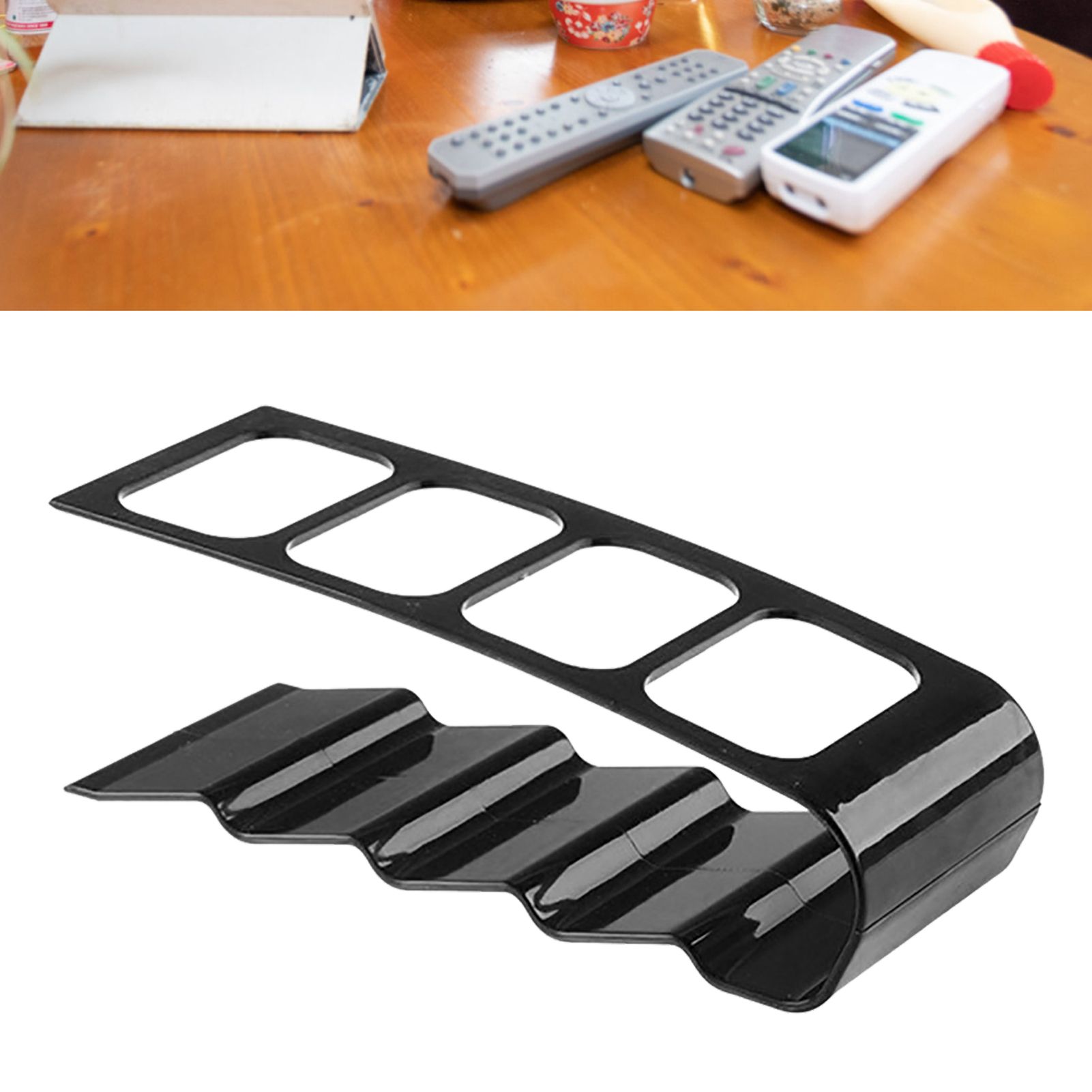 Remote Control Holder with 4 Compartments Plastic Easily Accessible TV Remote view 6