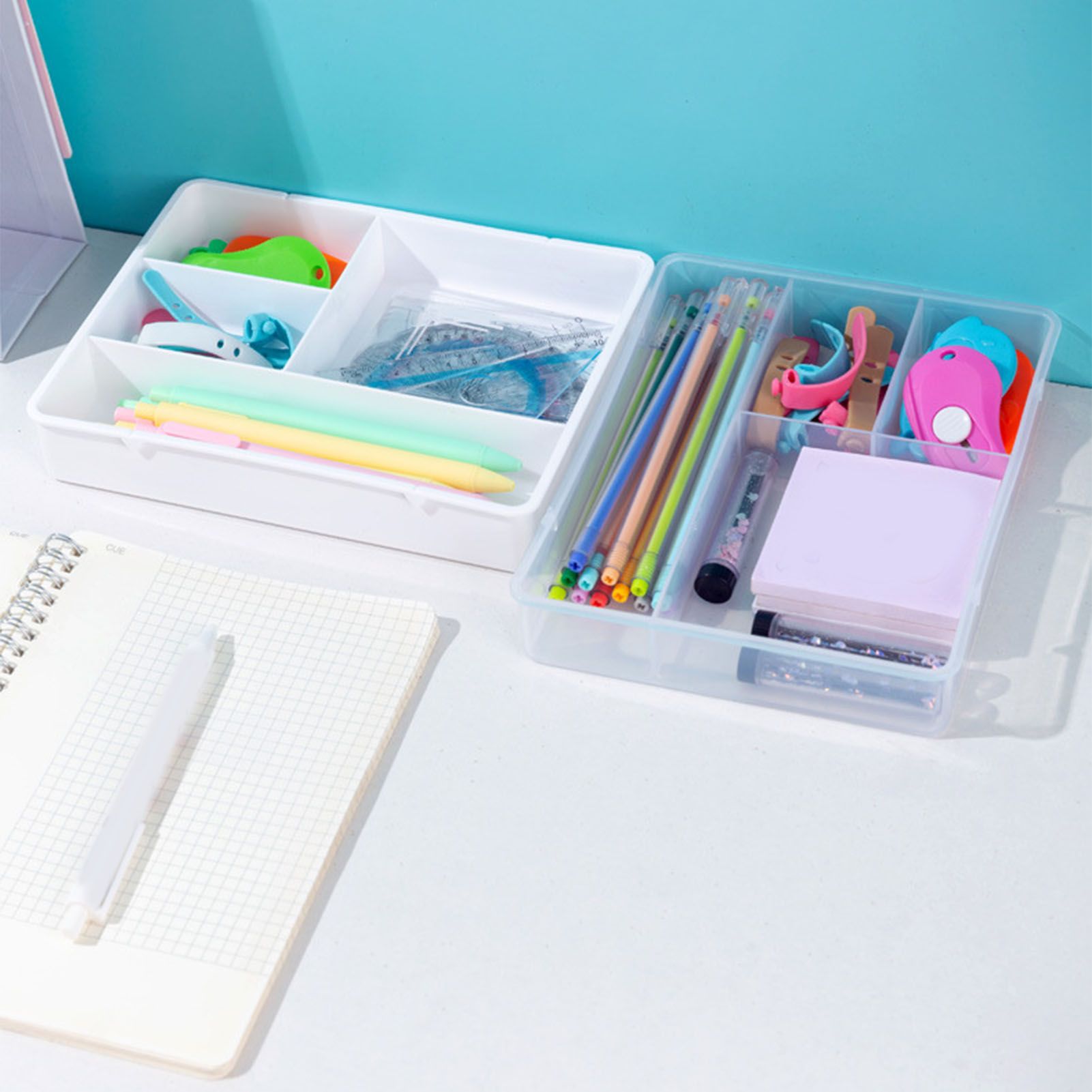 Desktop Organizer Box Drawer Divider Tray Desk Makeup Classification Storage view 5