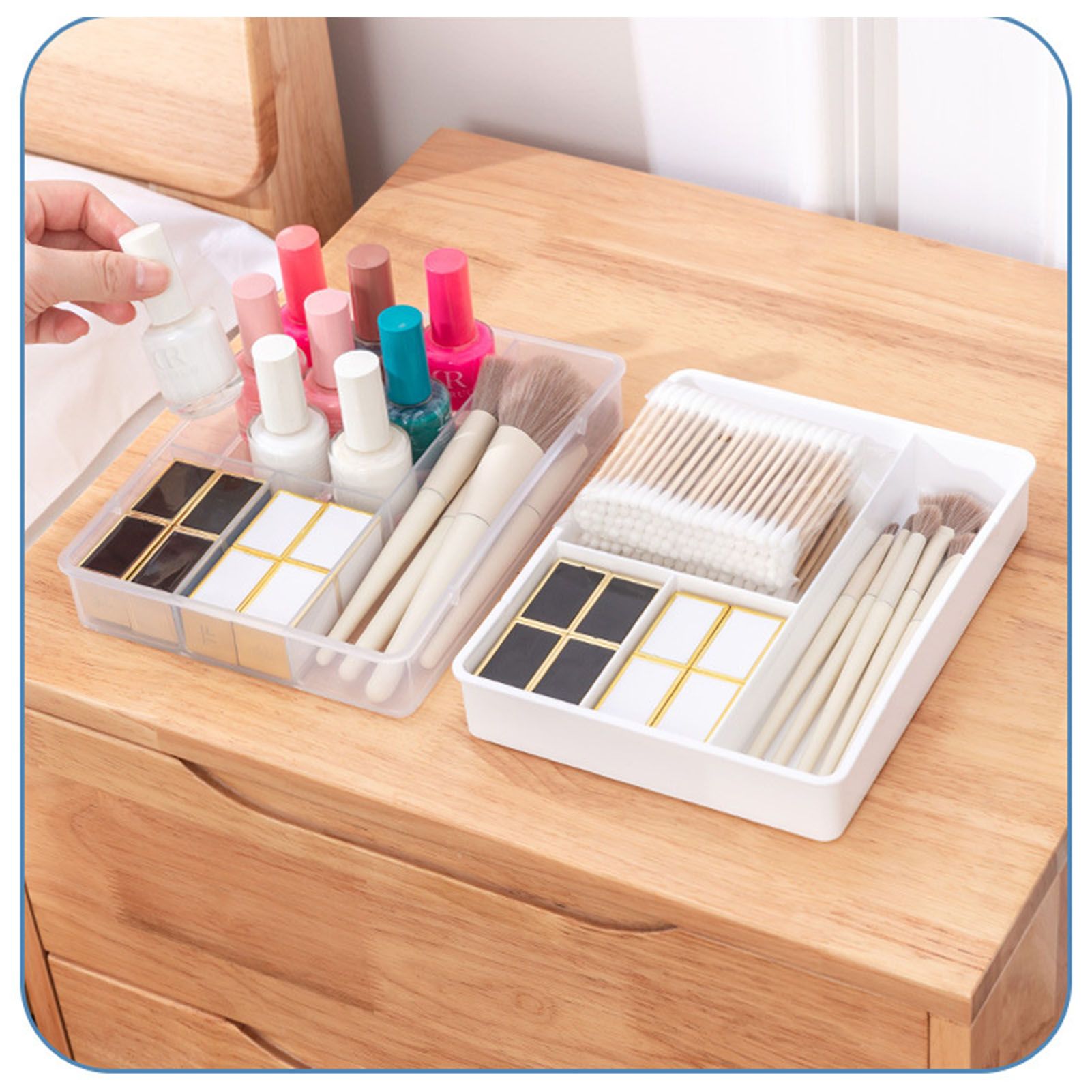 Desktop Organizer Box Drawer Divider Tray Desk Makeup Classification Storage view 9