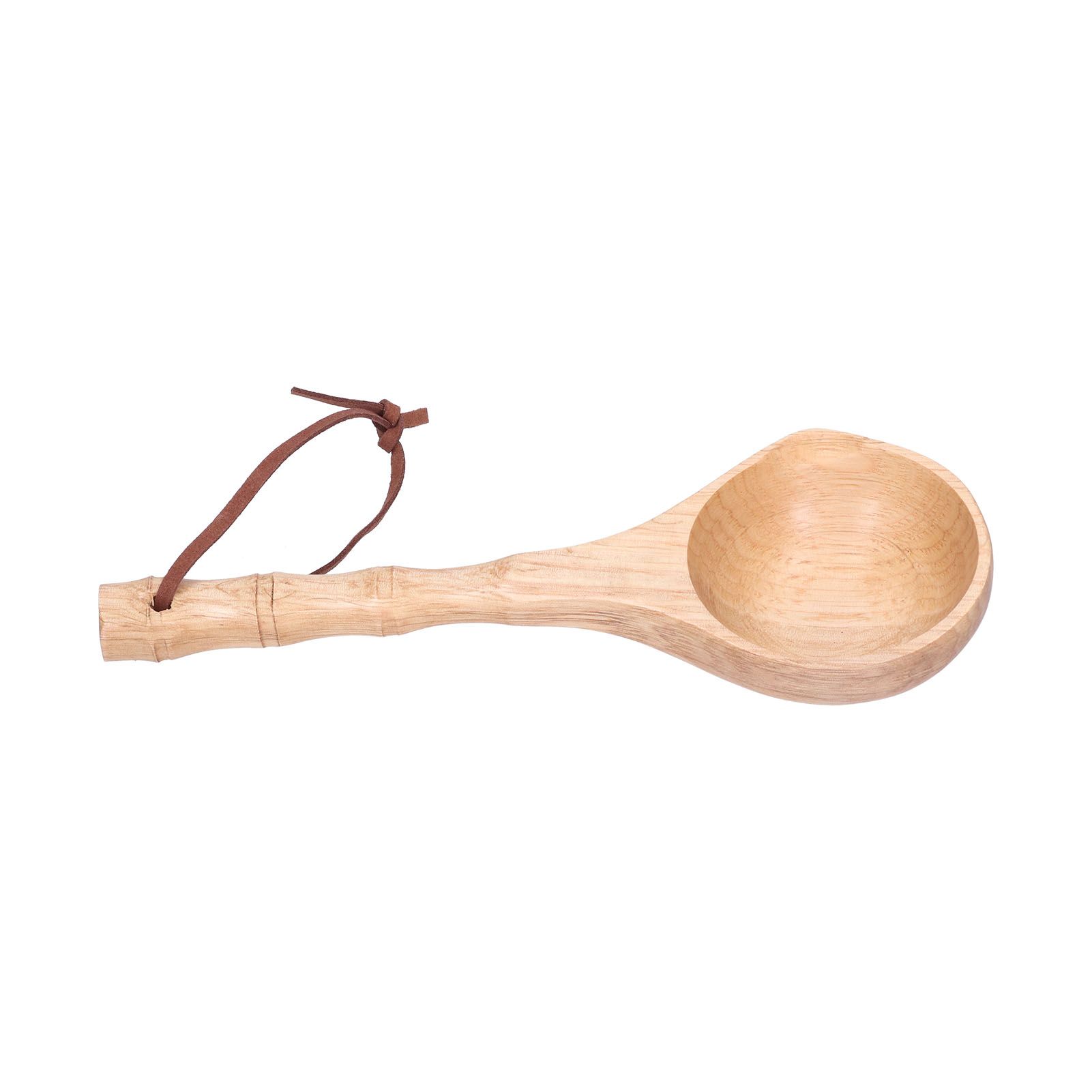 Wooden Spoon Long Handle Durable Soup Porridge Scoop Tableware Kitchen Cooking view 2