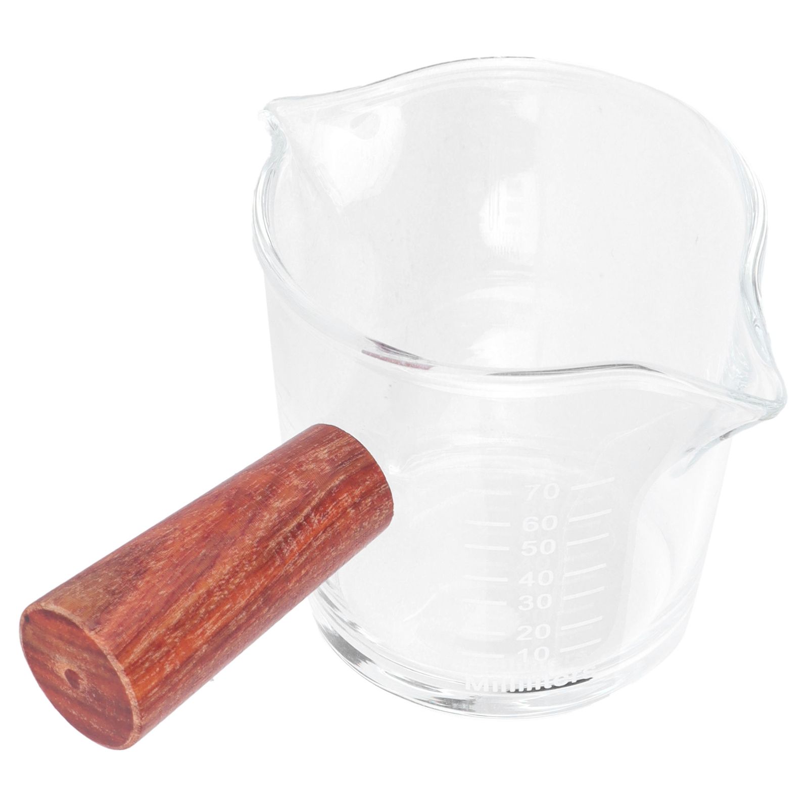 Double Mouth Glass Mug with Wooden Handle Heat‑Resistant Cup Kitchen Gadgets view 2