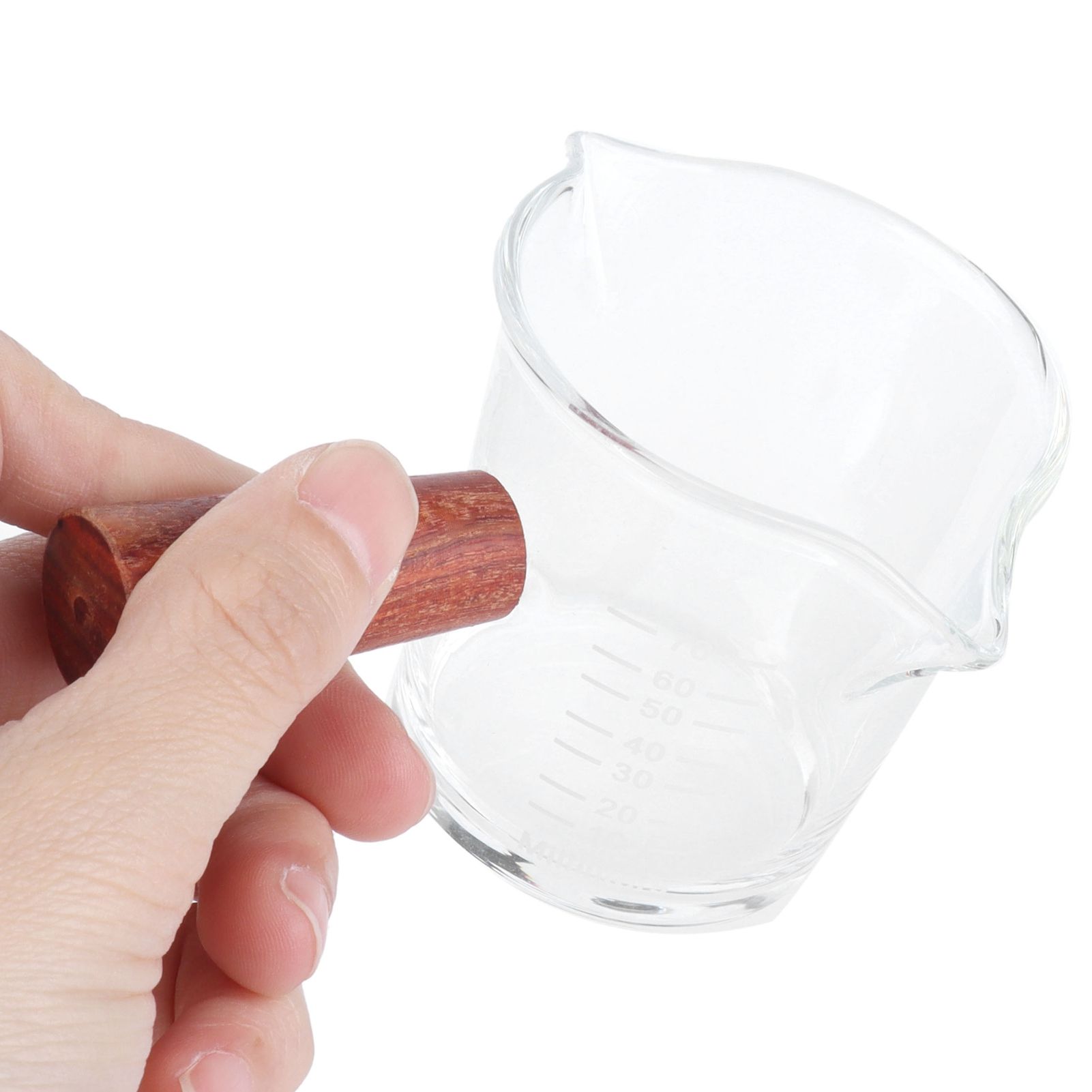 Double Mouth Glass Mug with Wooden Handle Heat‑Resistant Cup Kitchen Gadgets view 10