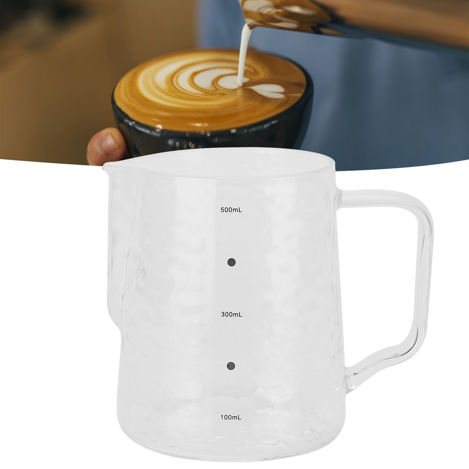 500ml Coffee Milk Cup Thicken Glass Measuring Frothing Cup for Household view 12