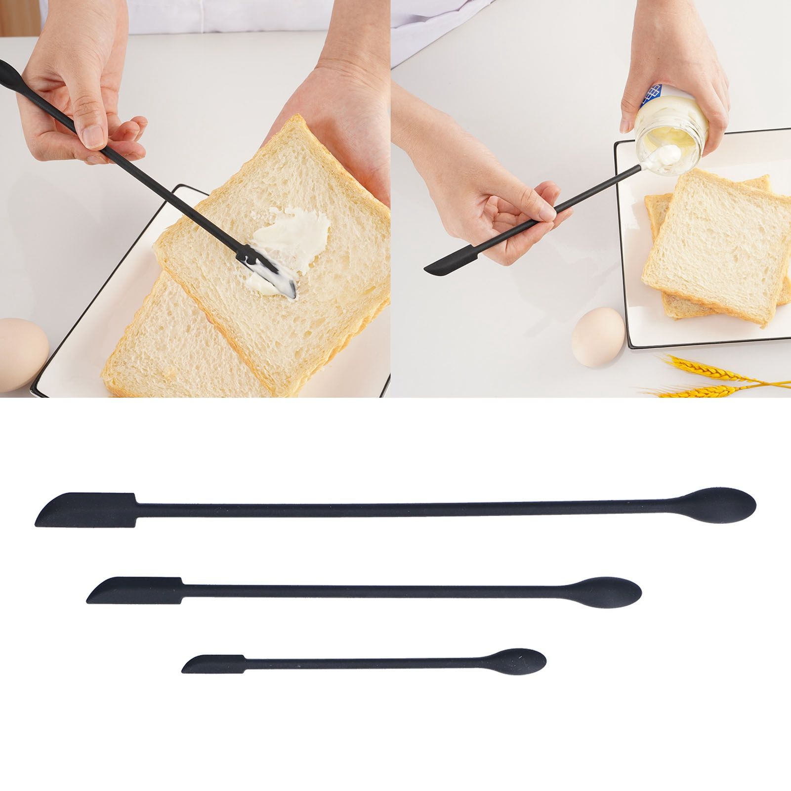 3pcs Spatula Food Grade Silicone Double Head Fruit Jam Cream Makeup Spatula view 11