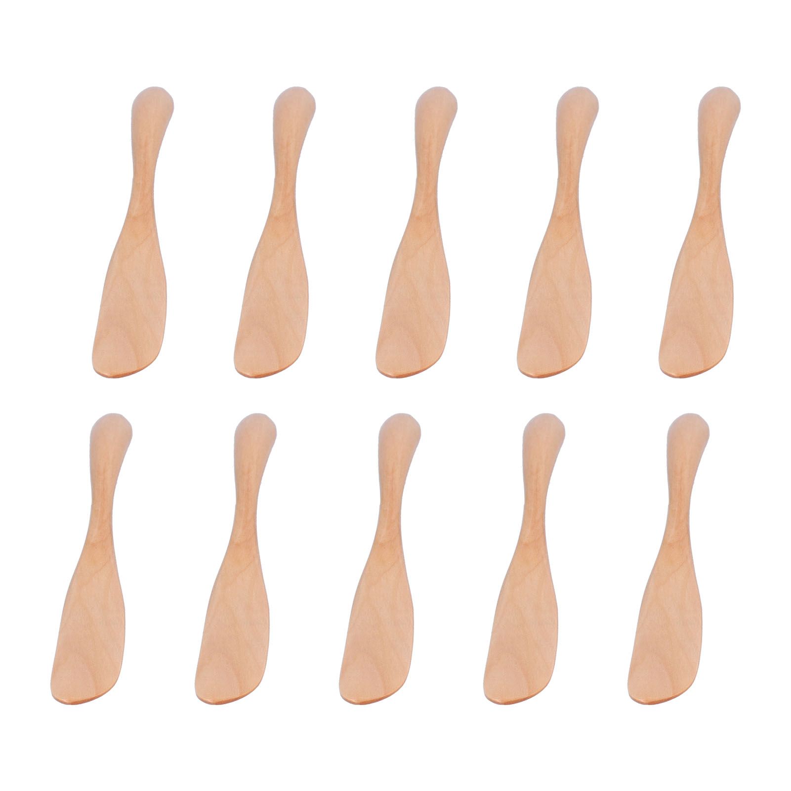 10pcs Wooden Dinner Knife Cheese Spreader Cake Knife Reusable Dinnerware