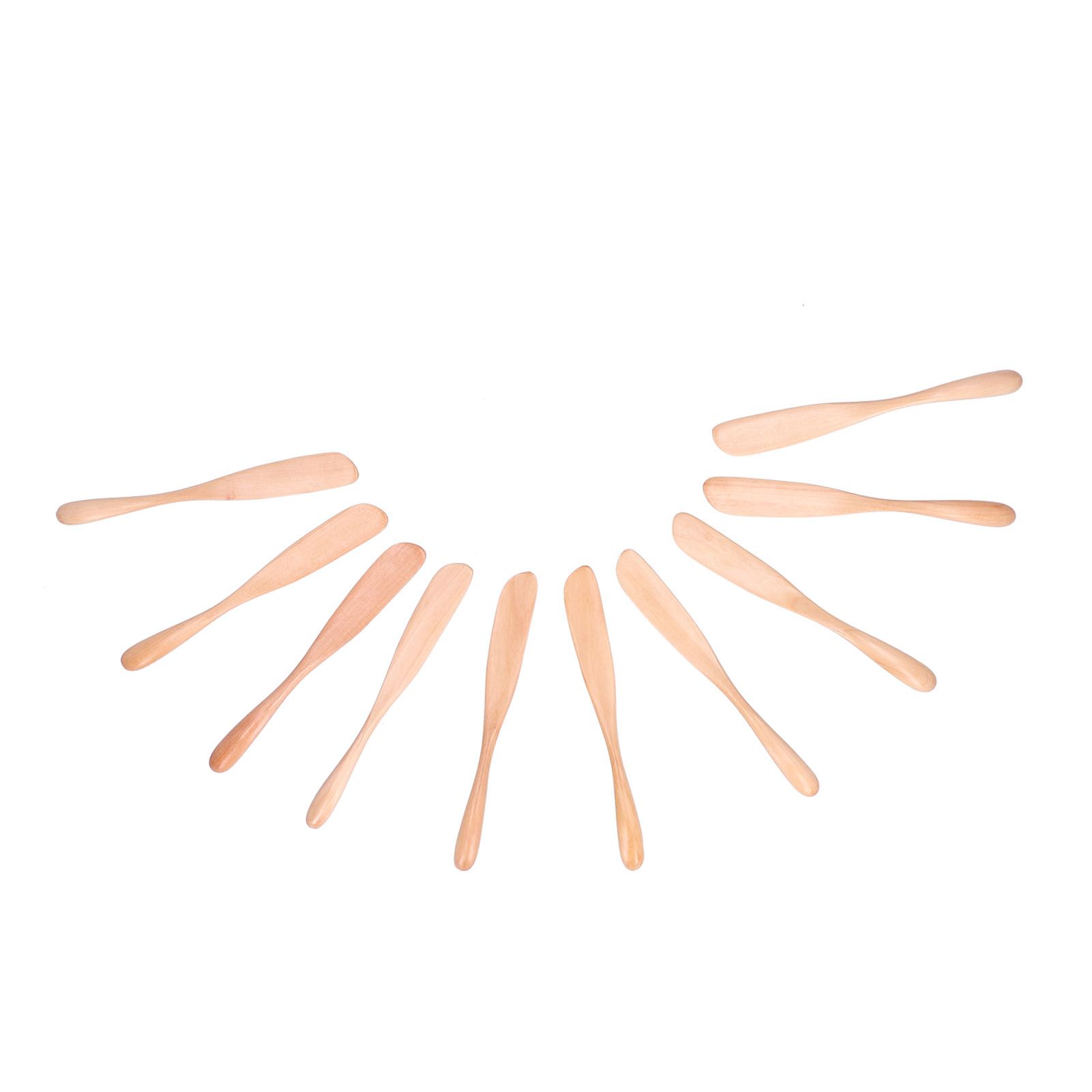10pcs Wooden Dinner Knife Cheese Spreader Cake Knife Reusable Dinnerware view 2