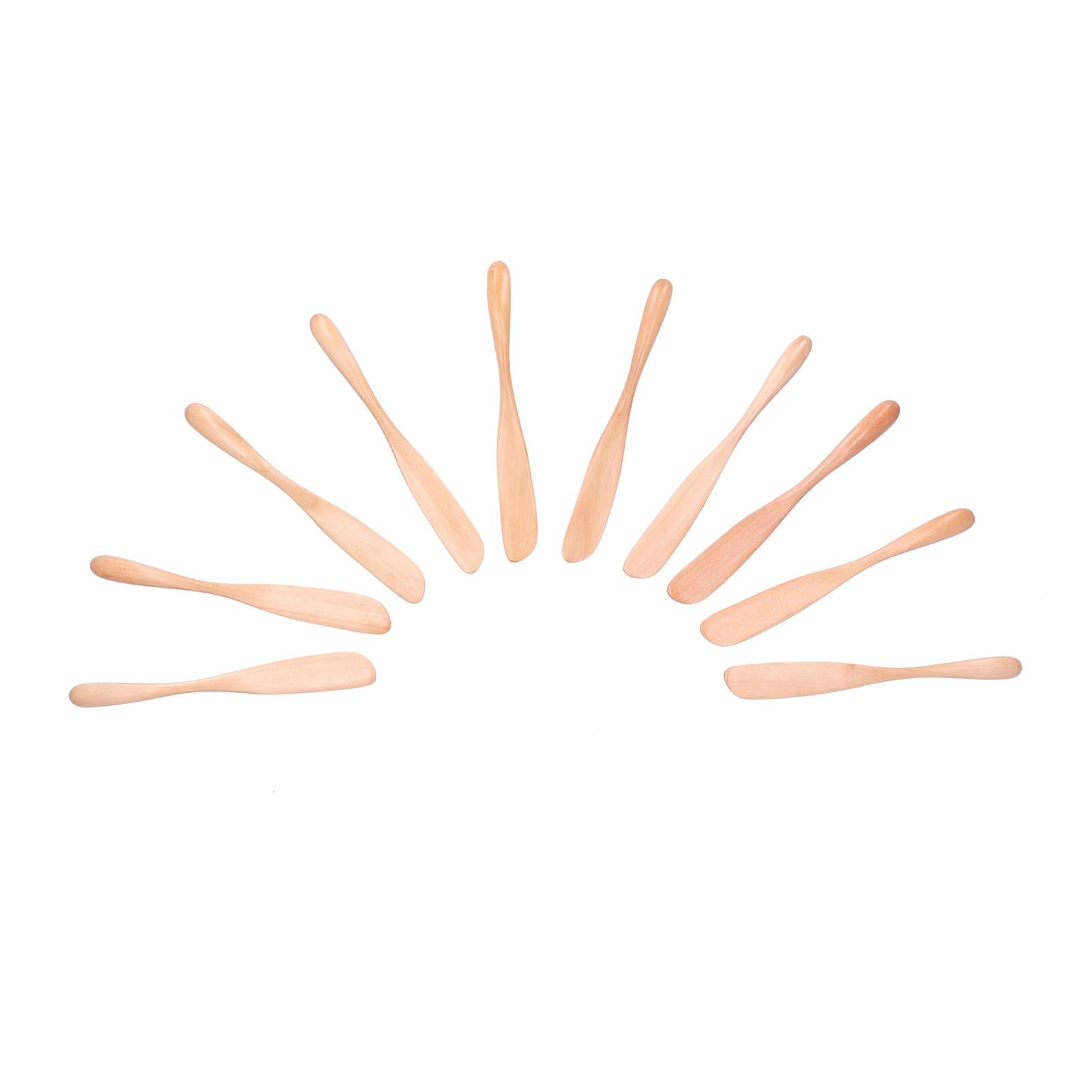 10pcs Wooden Dinner Knife Cheese Spreader Cake Knife Reusable Dinnerware view 4