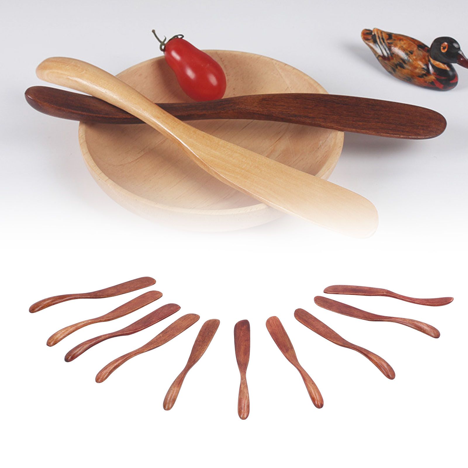 10pcs Wooden Dinner Knife Cheese Spreader Cake Knife Reusable Dinnerware view 12