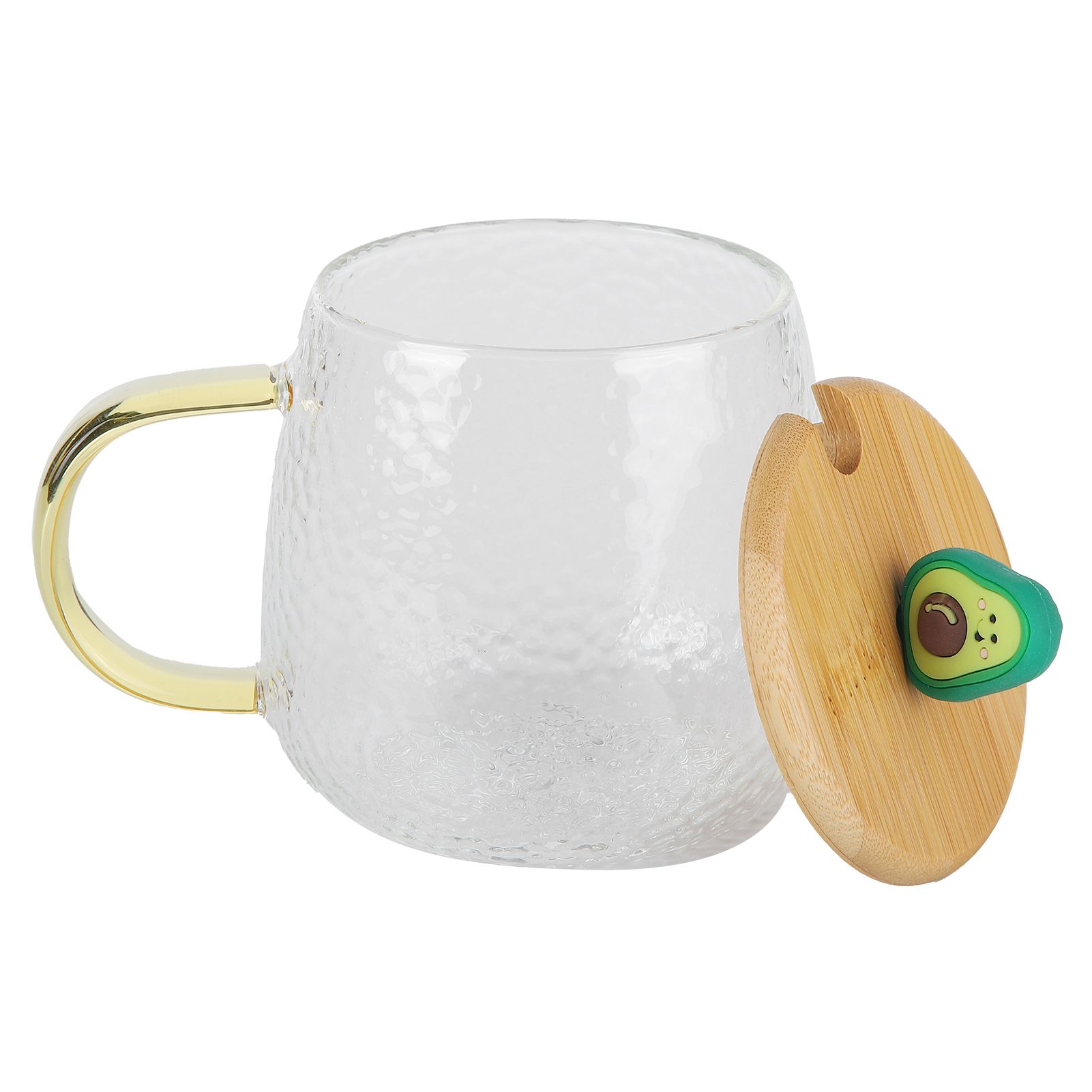 400ml Cute High Borosilicate Glass Cup HeatResistant Mug with Stainless Steel view 4