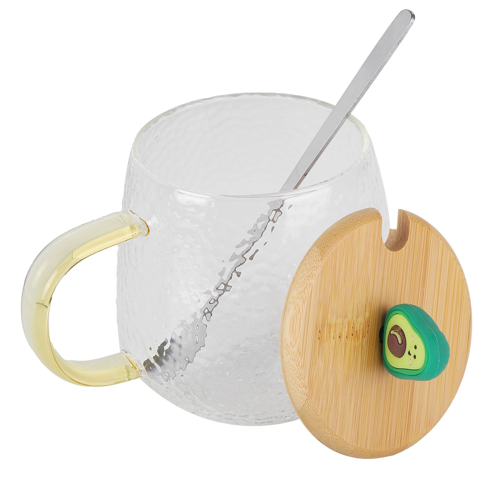 400ml Cute High Borosilicate Glass Cup HeatResistant Mug with Stainless Steel view 7