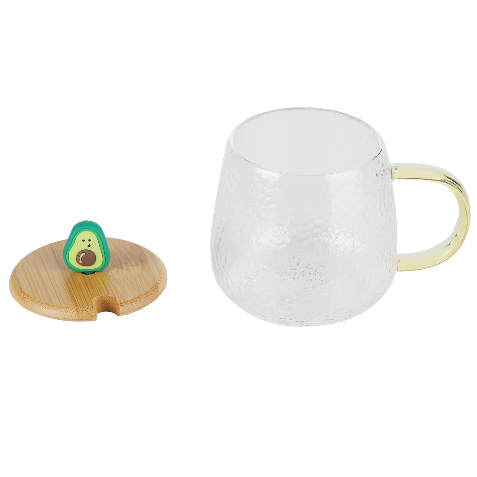 400ml Cute High Borosilicate Glass Cup HeatResistant Mug with Stainless Steel view 10