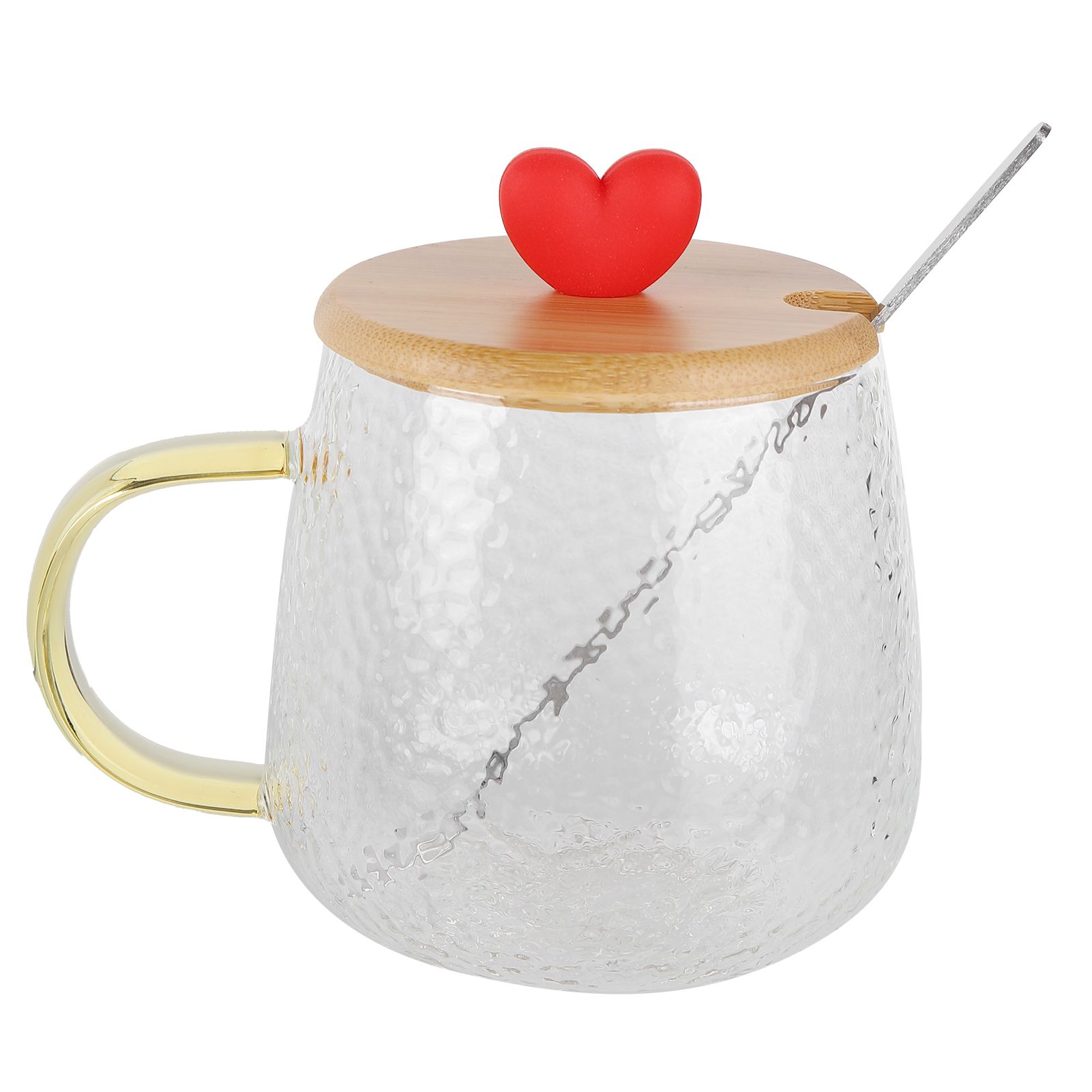 400ml Cute High Borosilicate Glass Cup HeatResistant Mug with Stainless Steel — image 1