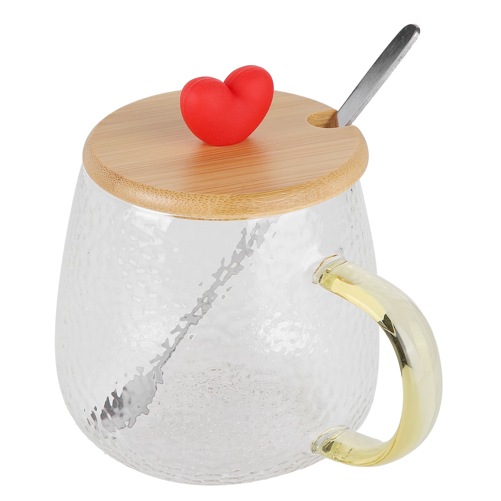 400ml Cute High Borosilicate Glass Cup HeatResistant Mug with Stainless Steel view 7