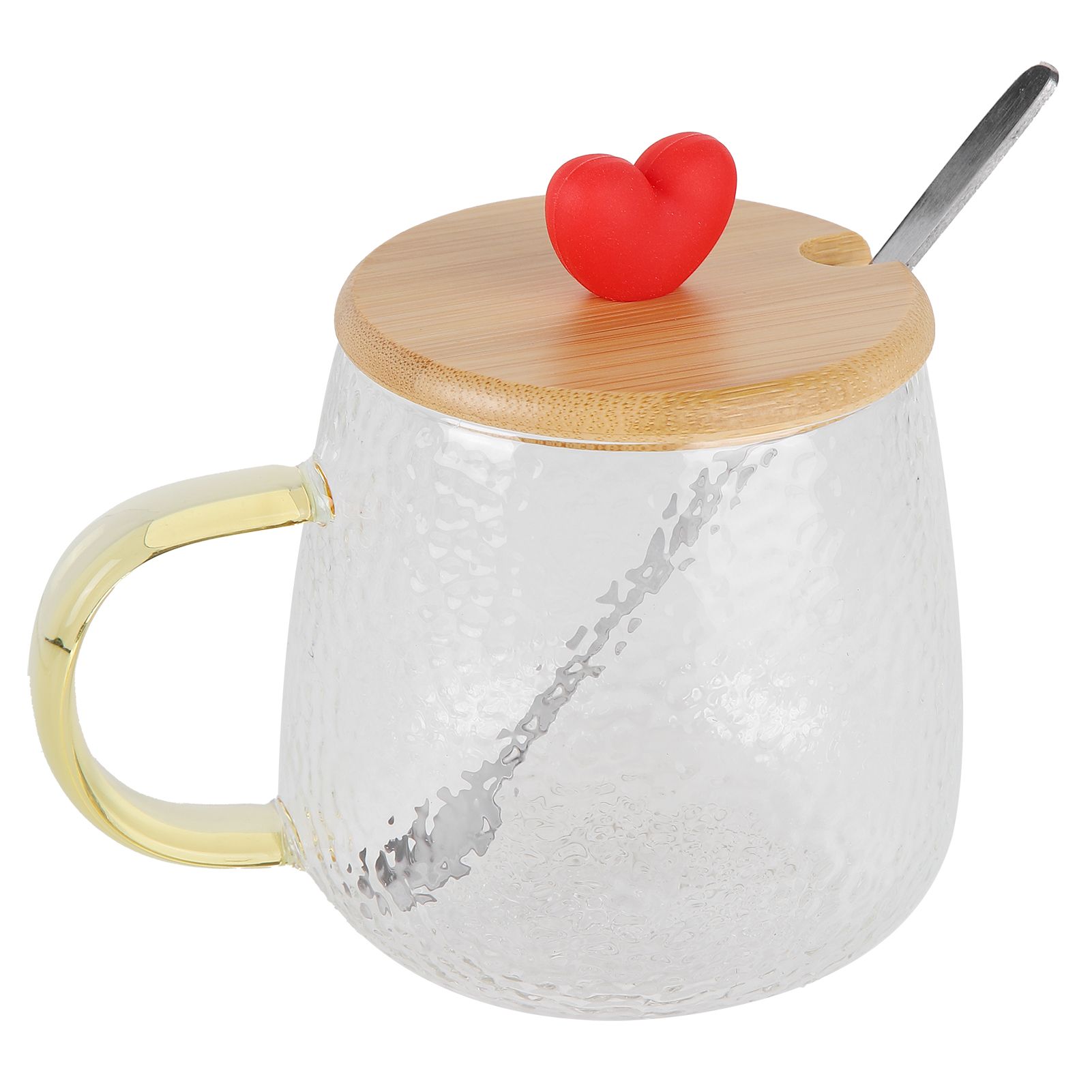 400ml Cute High Borosilicate Glass Cup HeatResistant Mug with Stainless Steel view 8