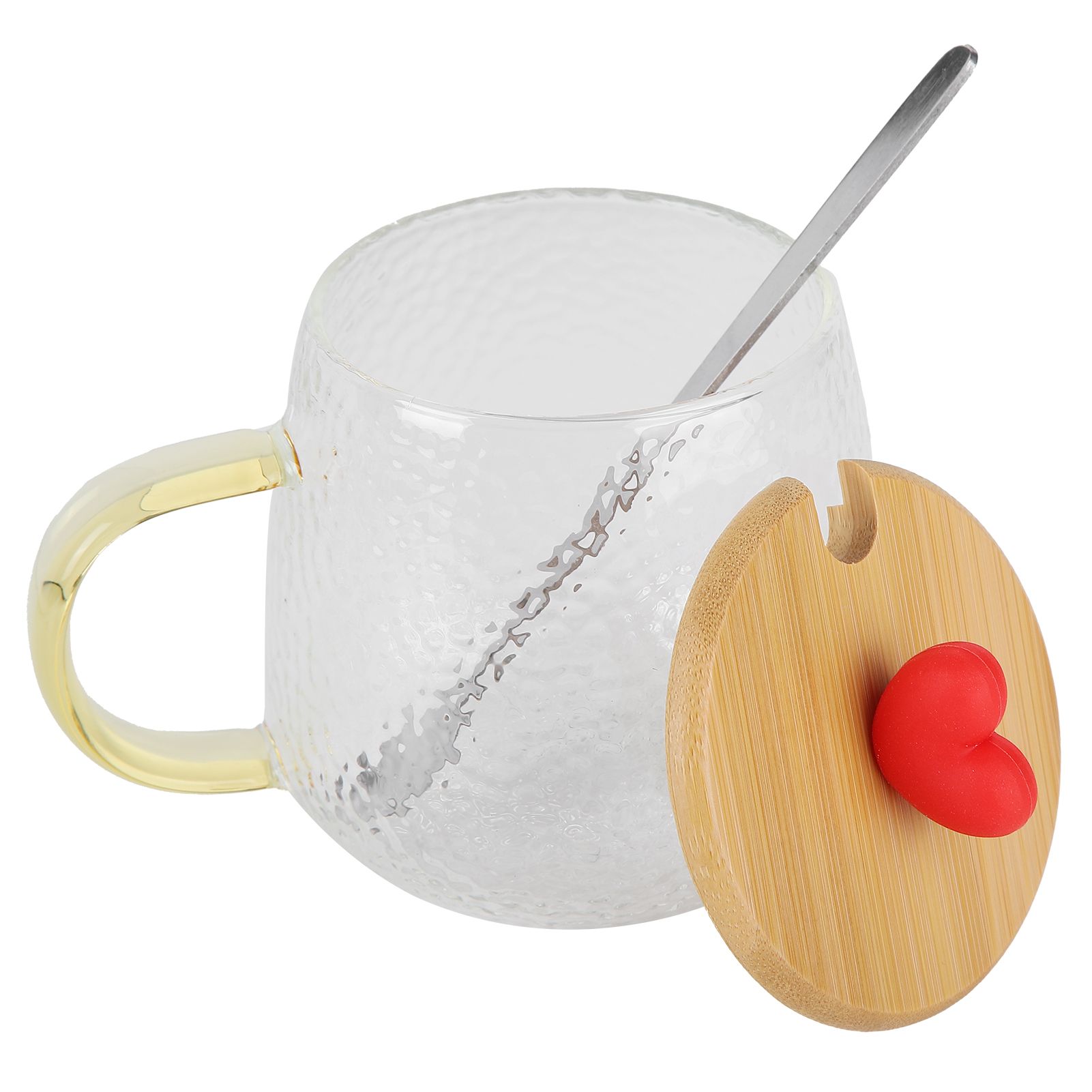 400ml Cute High Borosilicate Glass Cup HeatResistant Mug with Stainless Steel view 9