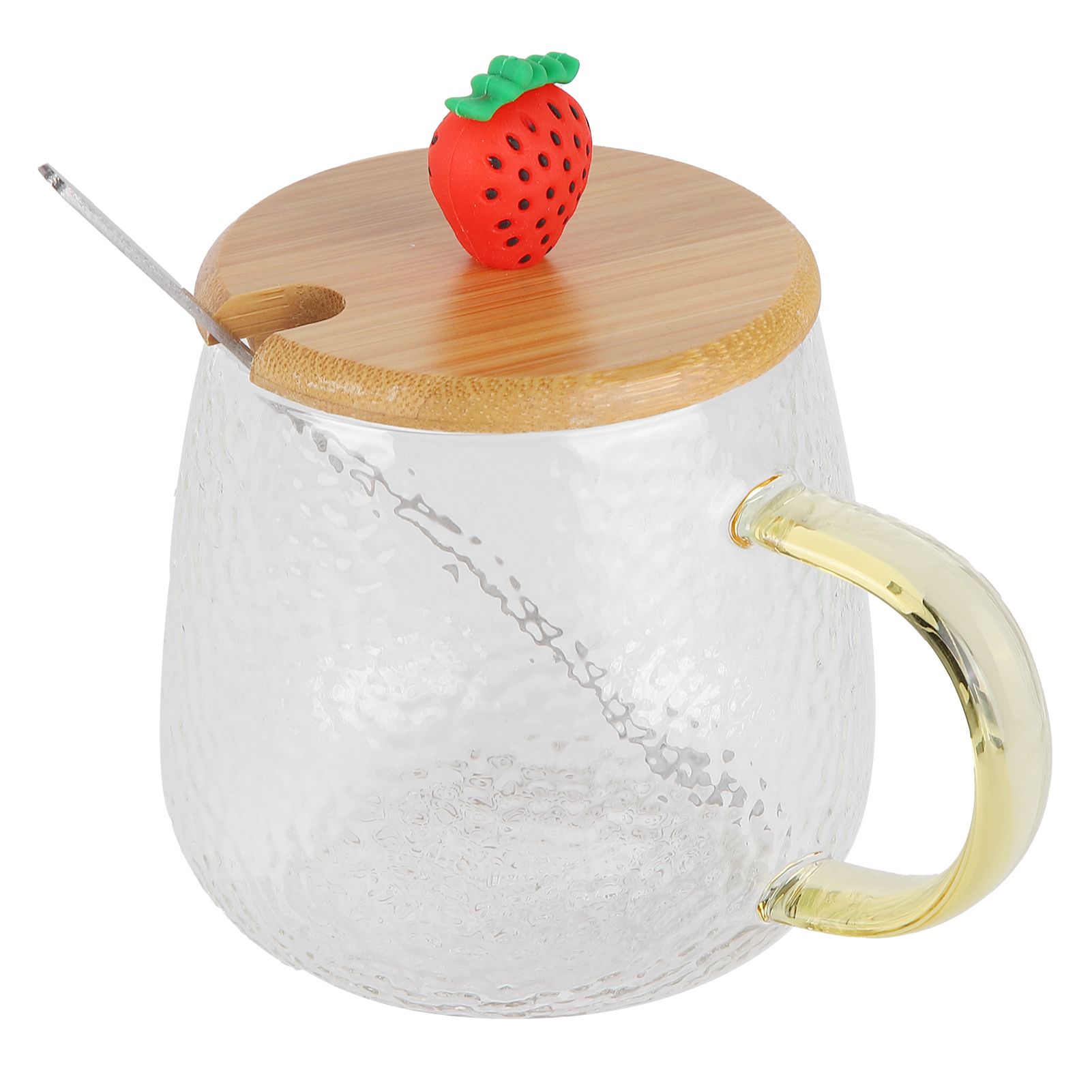 400ml Cute High Borosilicate Glass Cup HeatResistant Mug with Stainless Steel view 4