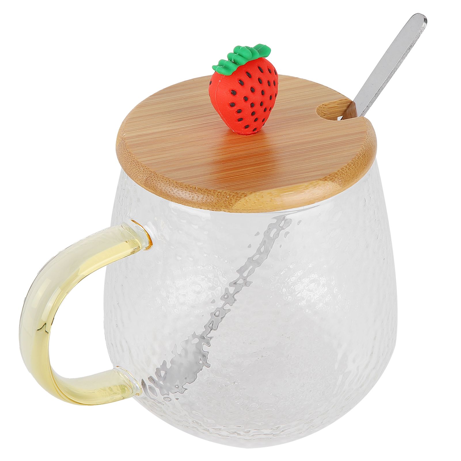 400ml Cute High Borosilicate Glass Cup HeatResistant Mug with Stainless Steel view 6