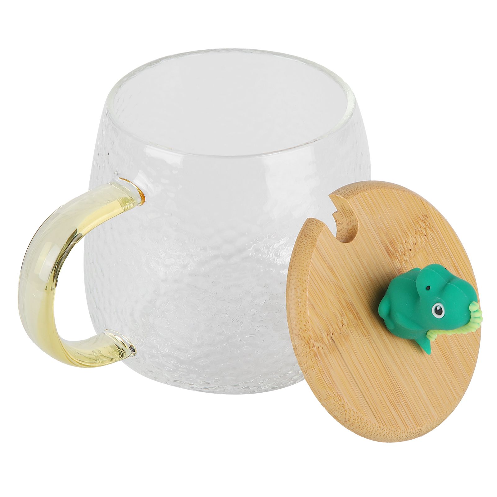 400ml Cute High Borosilicate Glass Cup HeatResistant Mug with Stainless Steel view 3