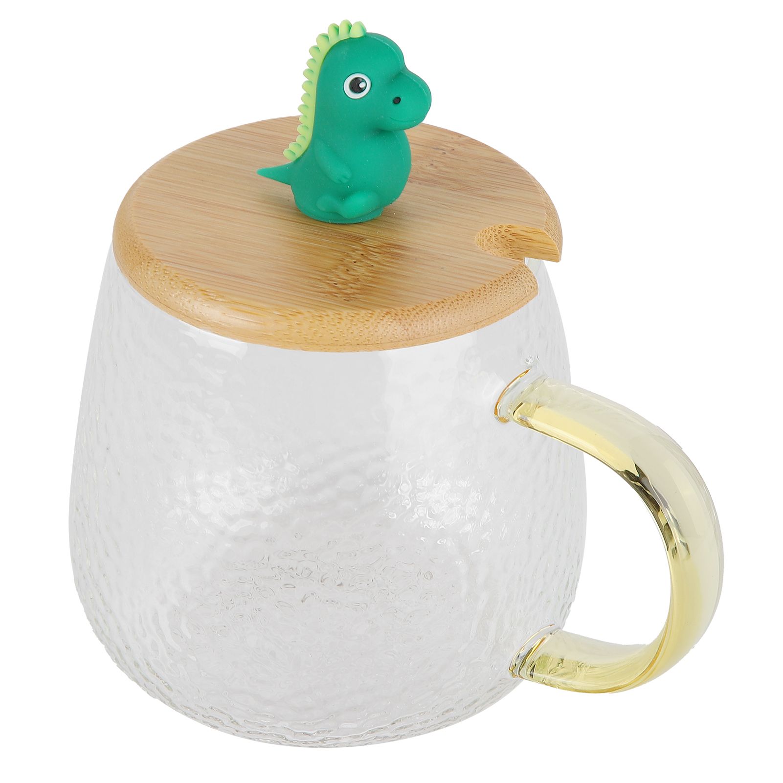 400ml Cute High Borosilicate Glass Cup HeatResistant Mug with Stainless Steel view 4