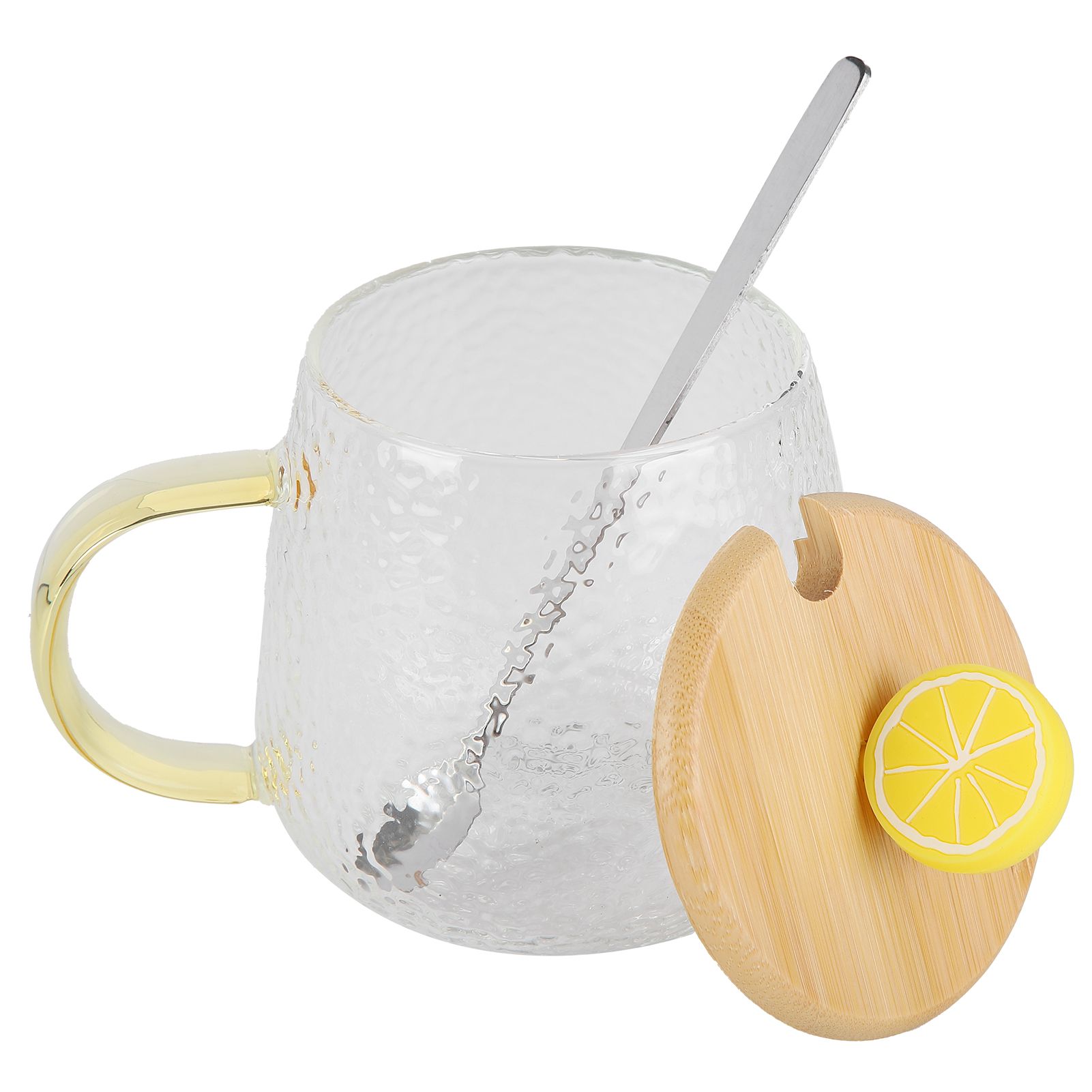 400ml Cute High Borosilicate Glass Cup HeatResistant Mug with Stainless Steel view 5