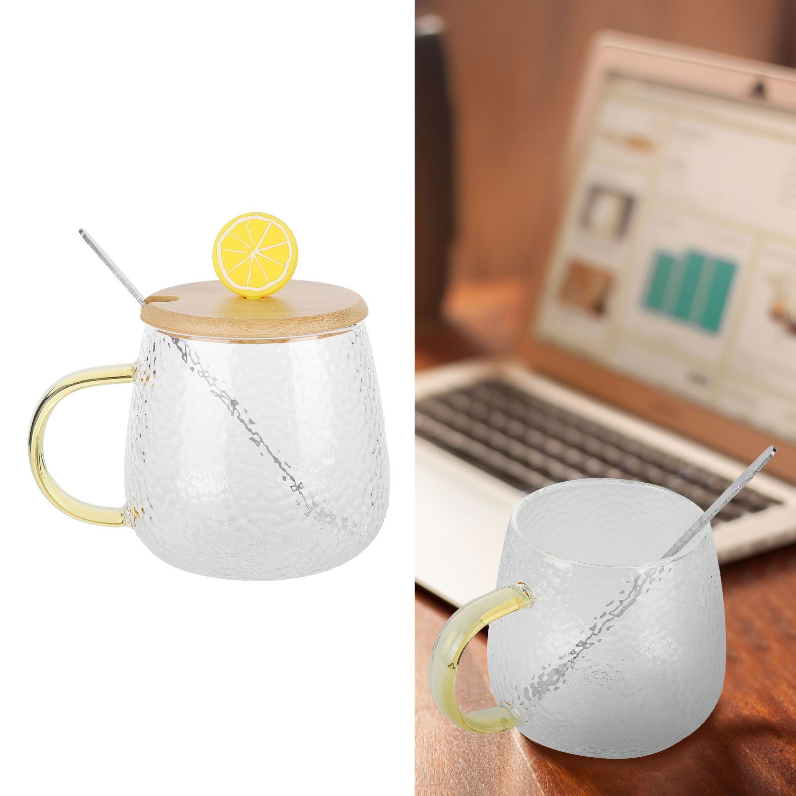 400ml Cute High Borosilicate Glass Cup HeatResistant Mug with Stainless Steel view 11