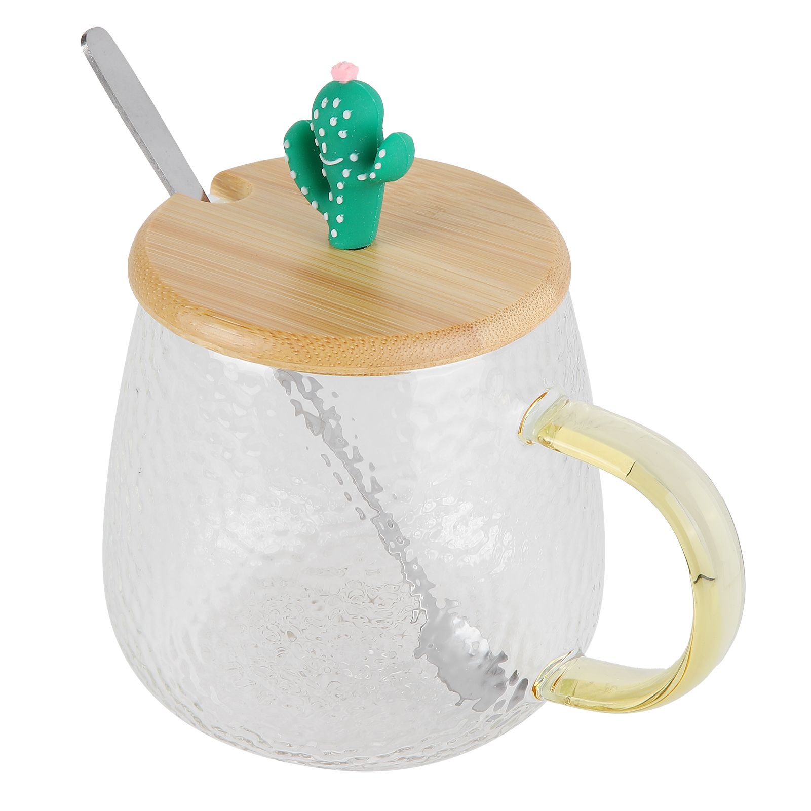 400ml Cute High Borosilicate Glass Cup HeatResistant Mug with Stainless Steel view 2
