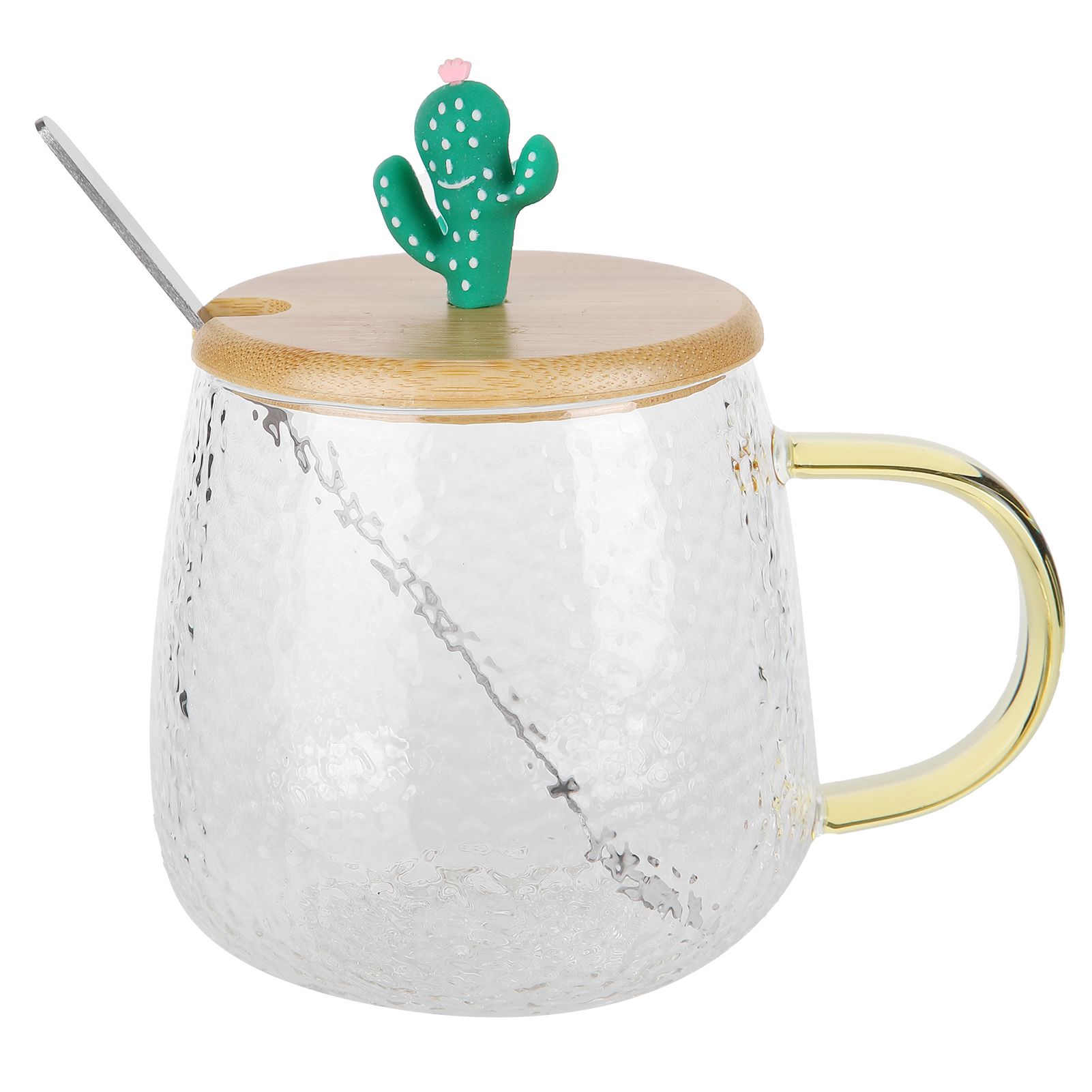 400ml Cute High Borosilicate Glass Cup HeatResistant Mug with Stainless Steel view 4