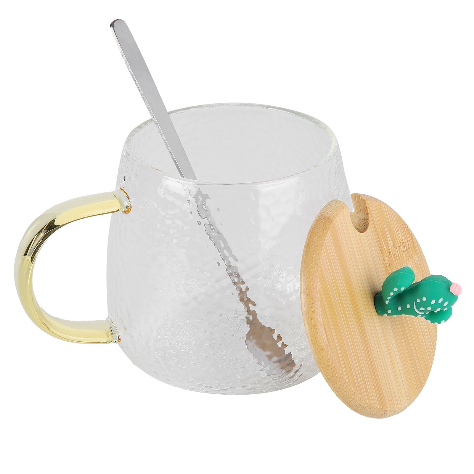 400ml Cute High Borosilicate Glass Cup HeatResistant Mug with Stainless Steel view 5