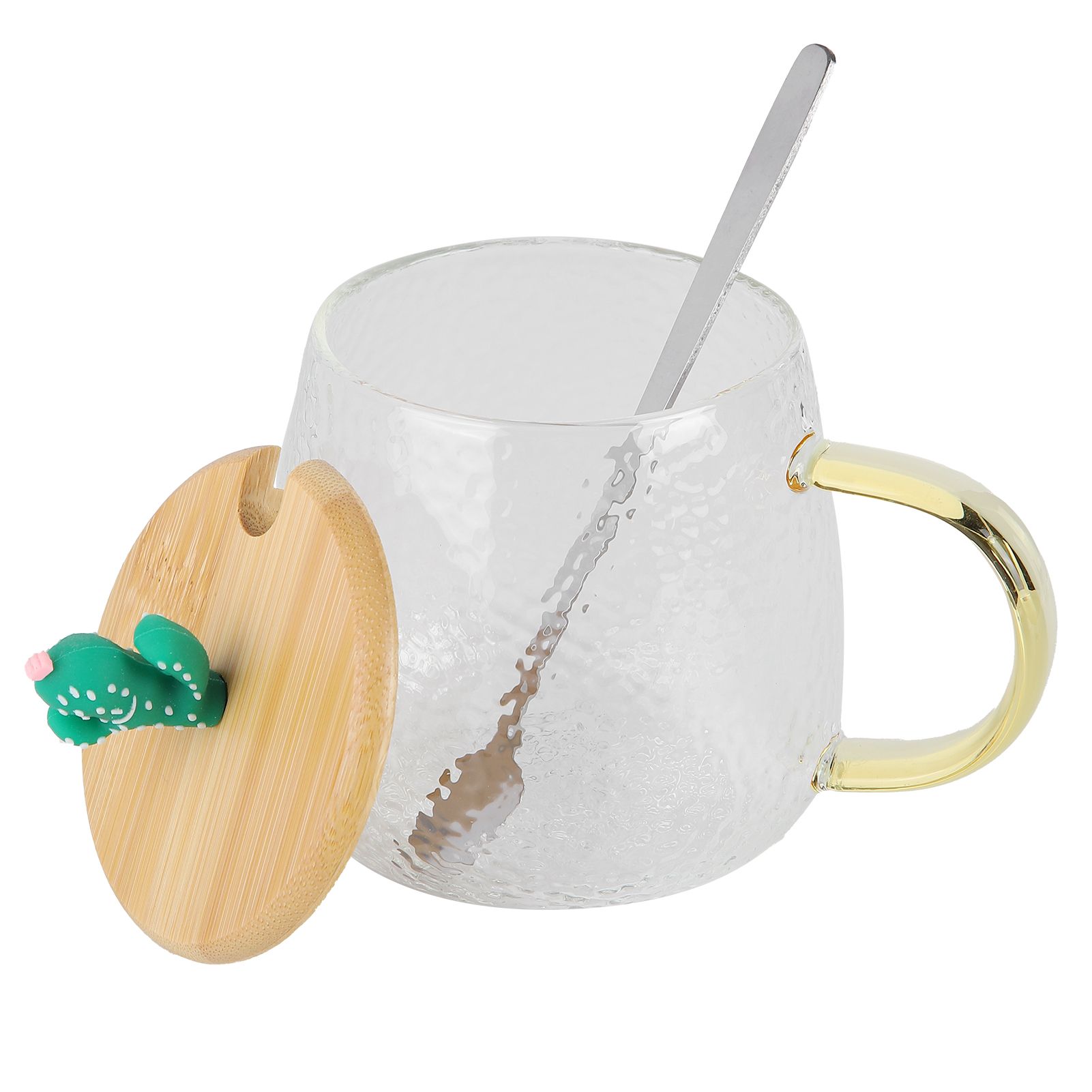 400ml Cute High Borosilicate Glass Cup HeatResistant Mug with Stainless Steel view 7