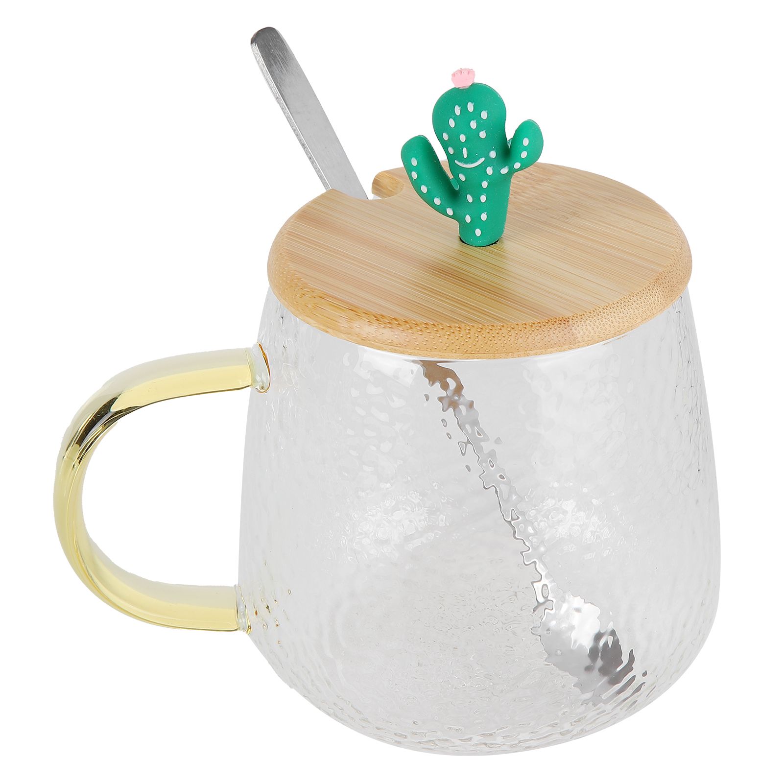 400ml Cute High Borosilicate Glass Cup HeatResistant Mug with Stainless Steel view 9