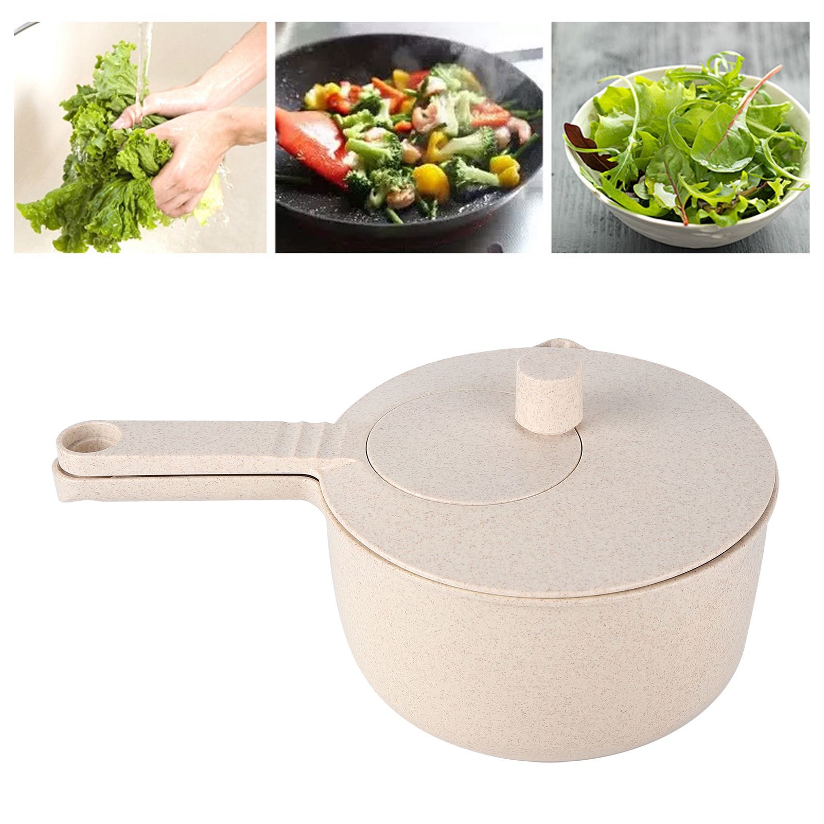 Salad Spinner Fruit Vegetable Dryer Strainer Sifter Manual Vegetables Rice view 11
