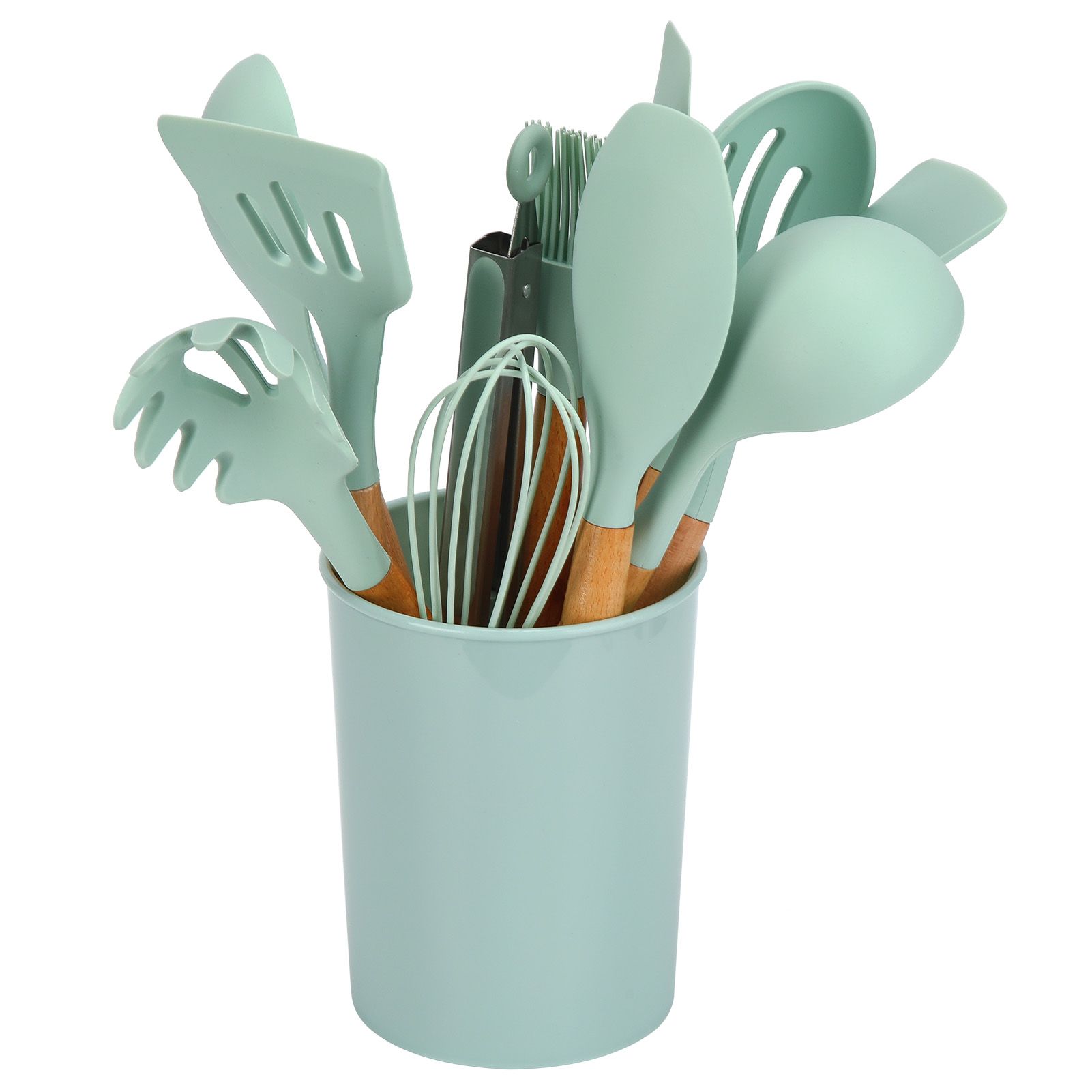 12Pcs/Set Cooking Utensil with Wooden Handle Silicone Cooking Tool for Home view 9