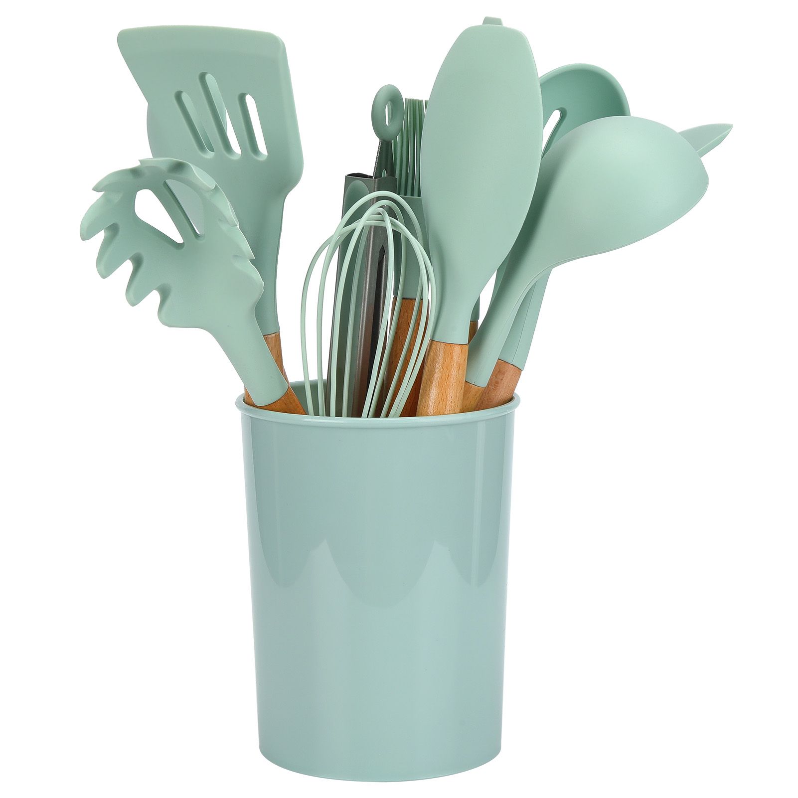 12Pcs/Set Cooking Utensil with Wooden Handle Silicone Cooking Tool for Home view 10