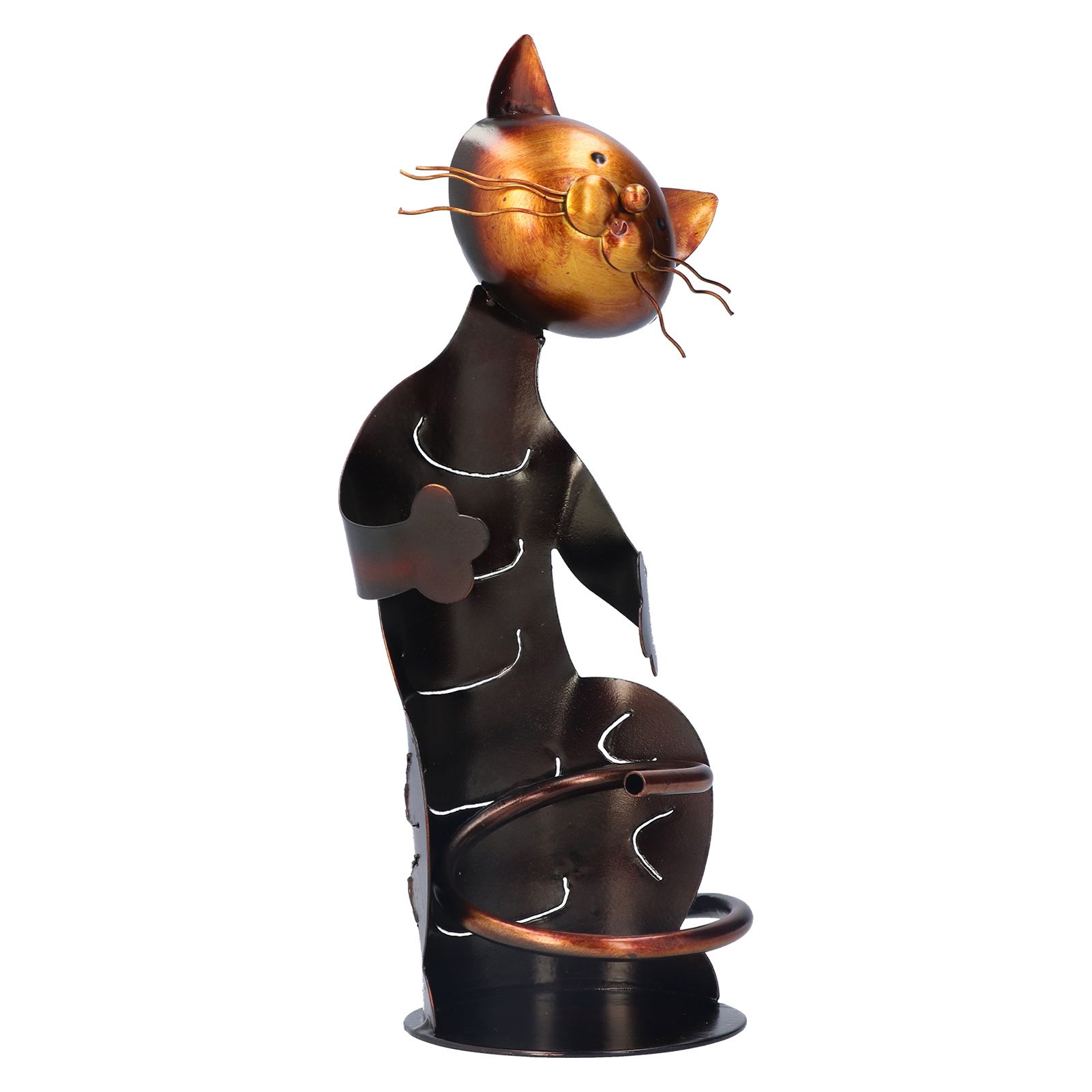 Cat Shaped Wine Rack Metal Sculpture Shelf Practical Sculpture Home Decoration view 2