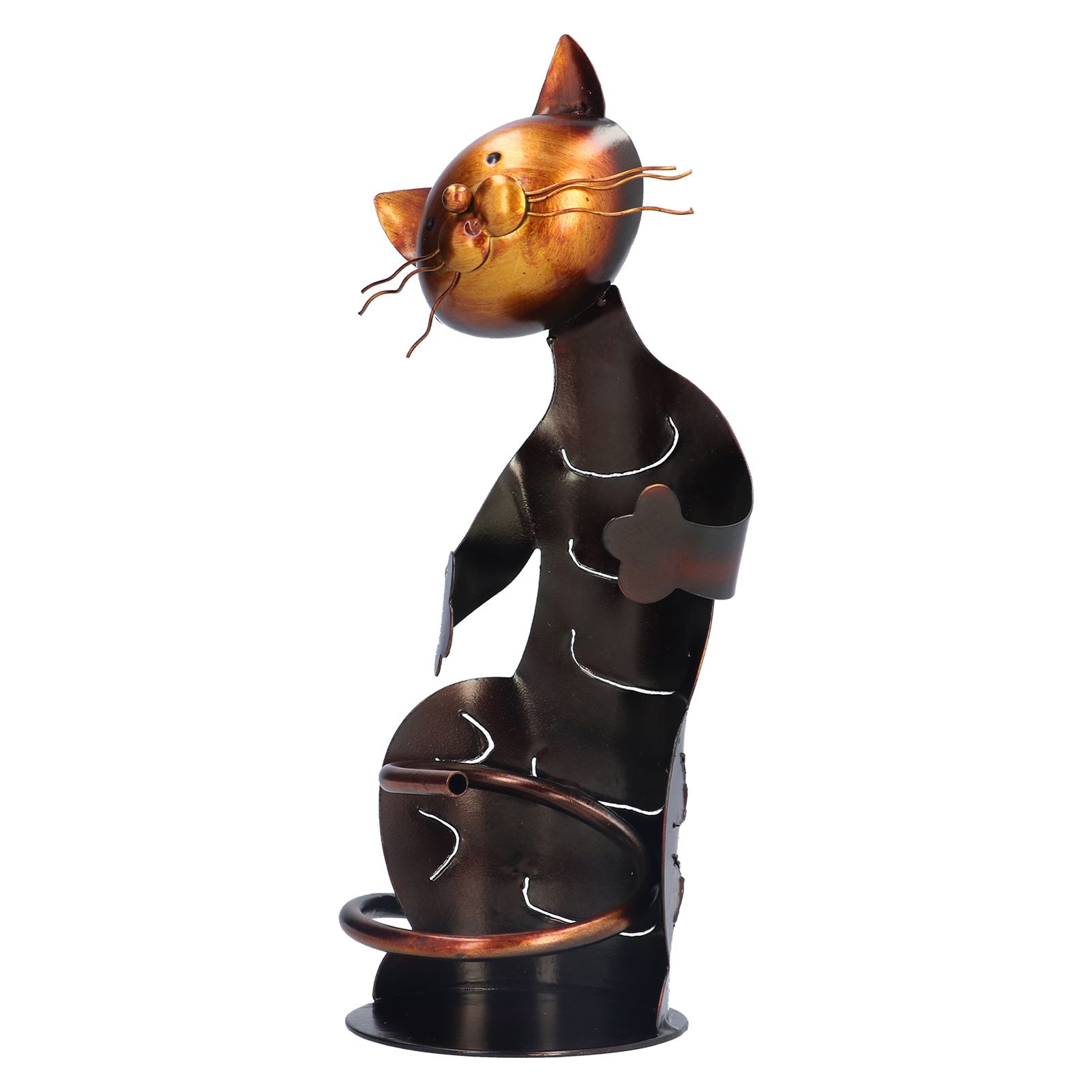 Cat Shaped Wine Rack Metal Sculpture Shelf Practical Sculpture Home Decoration view 3