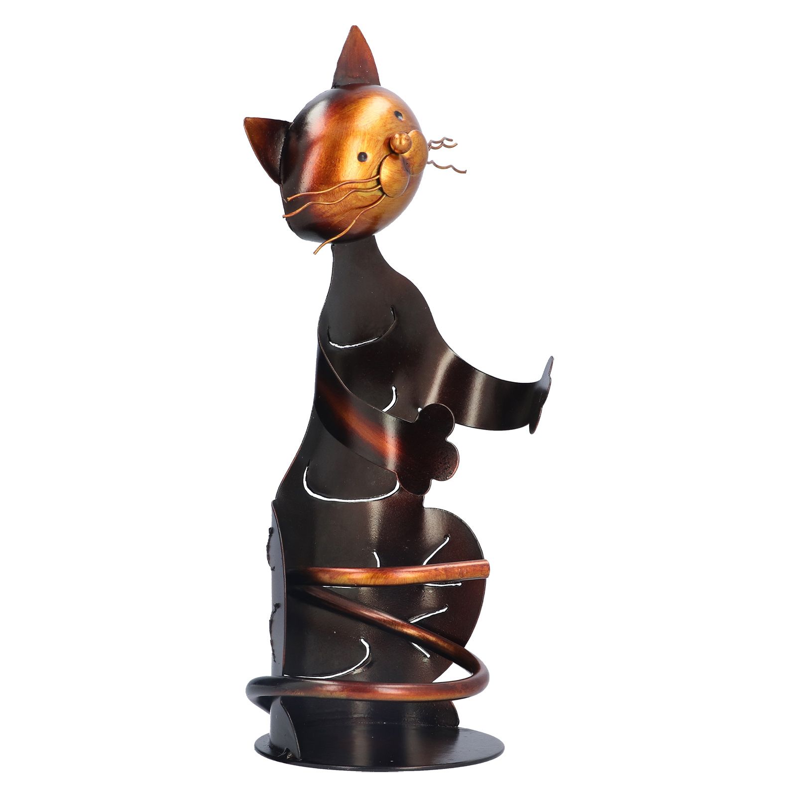 Cat Shaped Wine Rack Metal Sculpture Shelf Practical Sculpture Home Decoration view 4