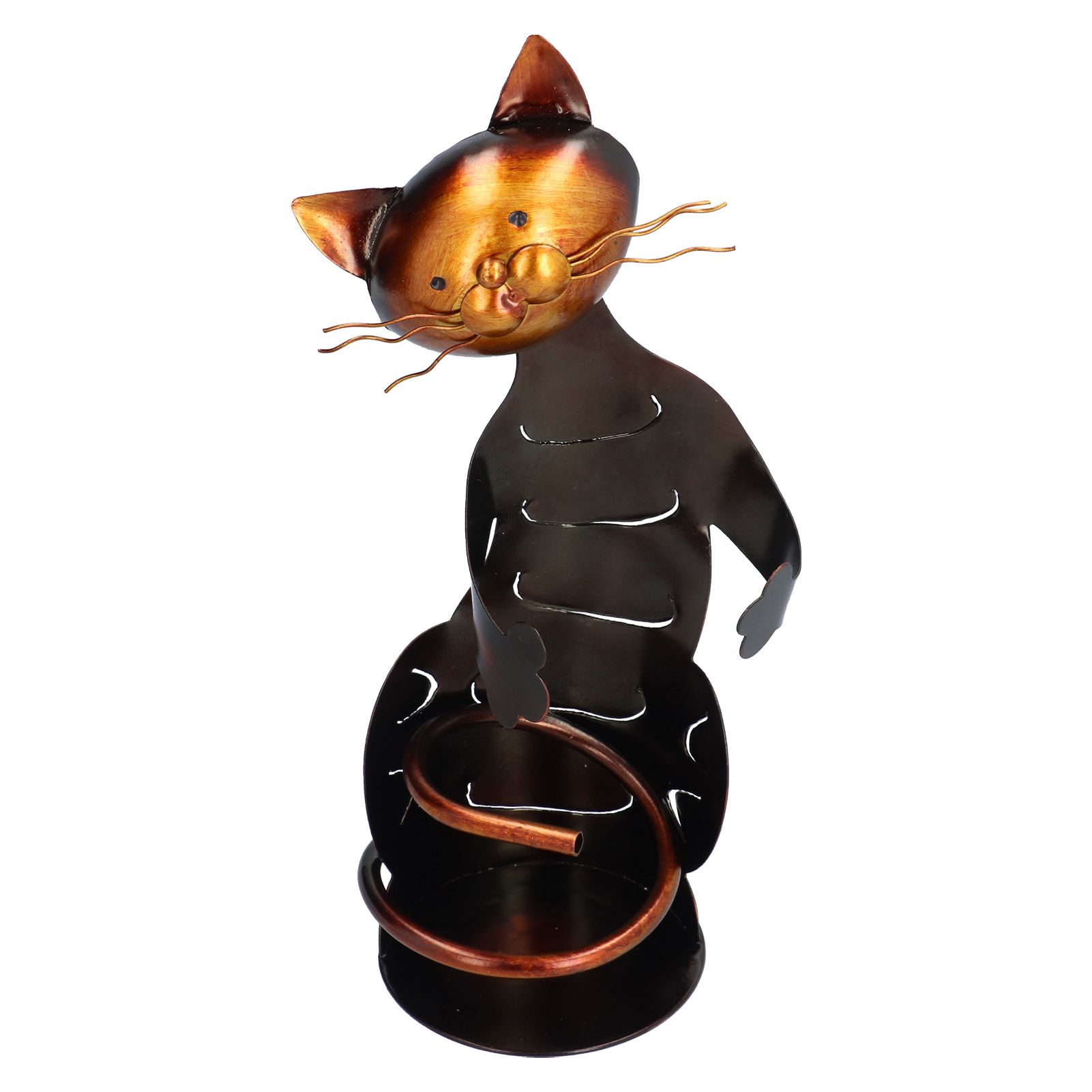 Cat Shaped Wine Rack Metal Sculpture Shelf Practical Sculpture Home Decoration view 5
